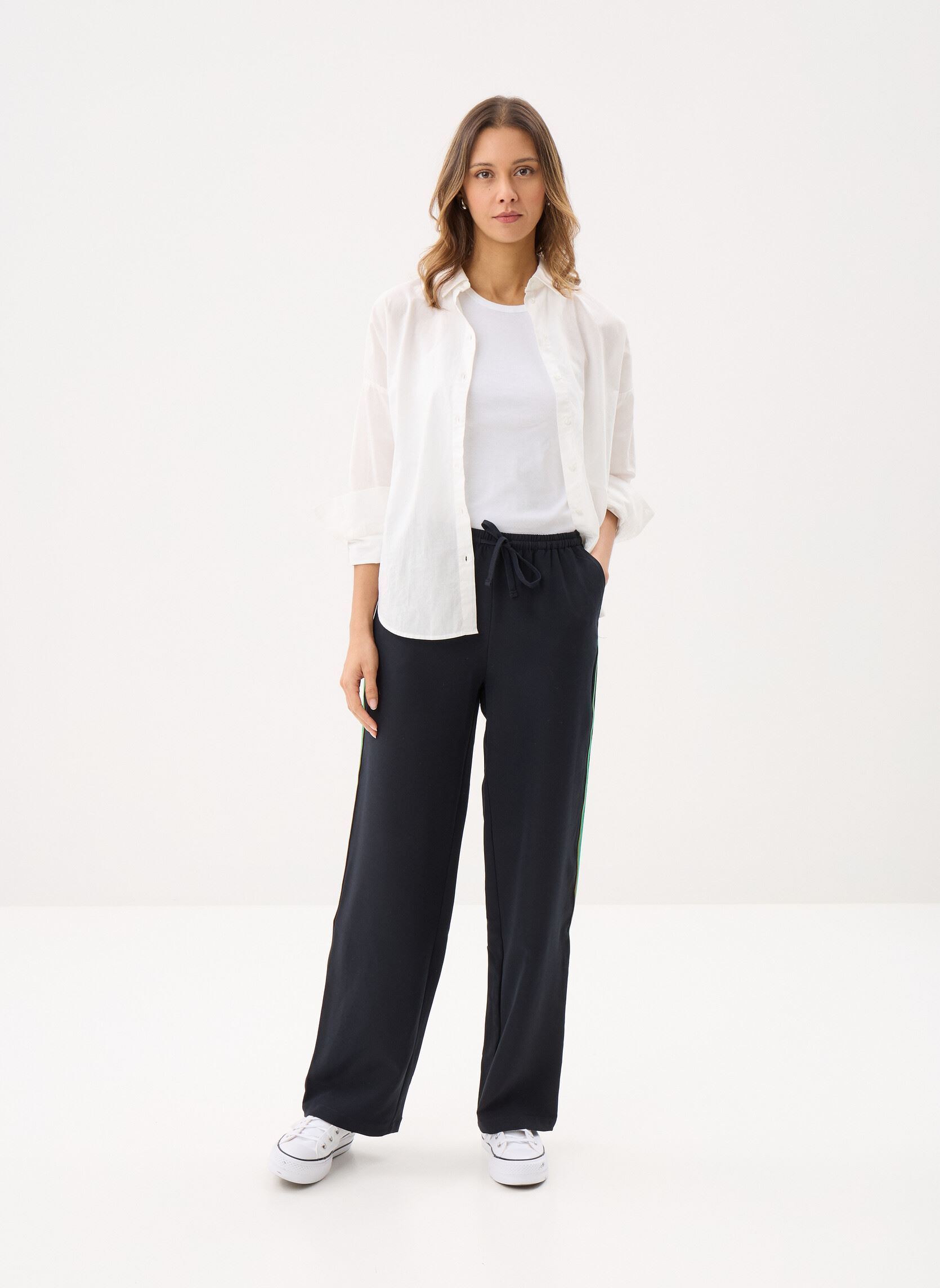 Weite Hosen Vikalan Hw Stripe Detail Pants damen schwarz Vila Weite Hosen Vikalan Hw Stripe Detail Pants damen schwarz BLACK BEAUTY