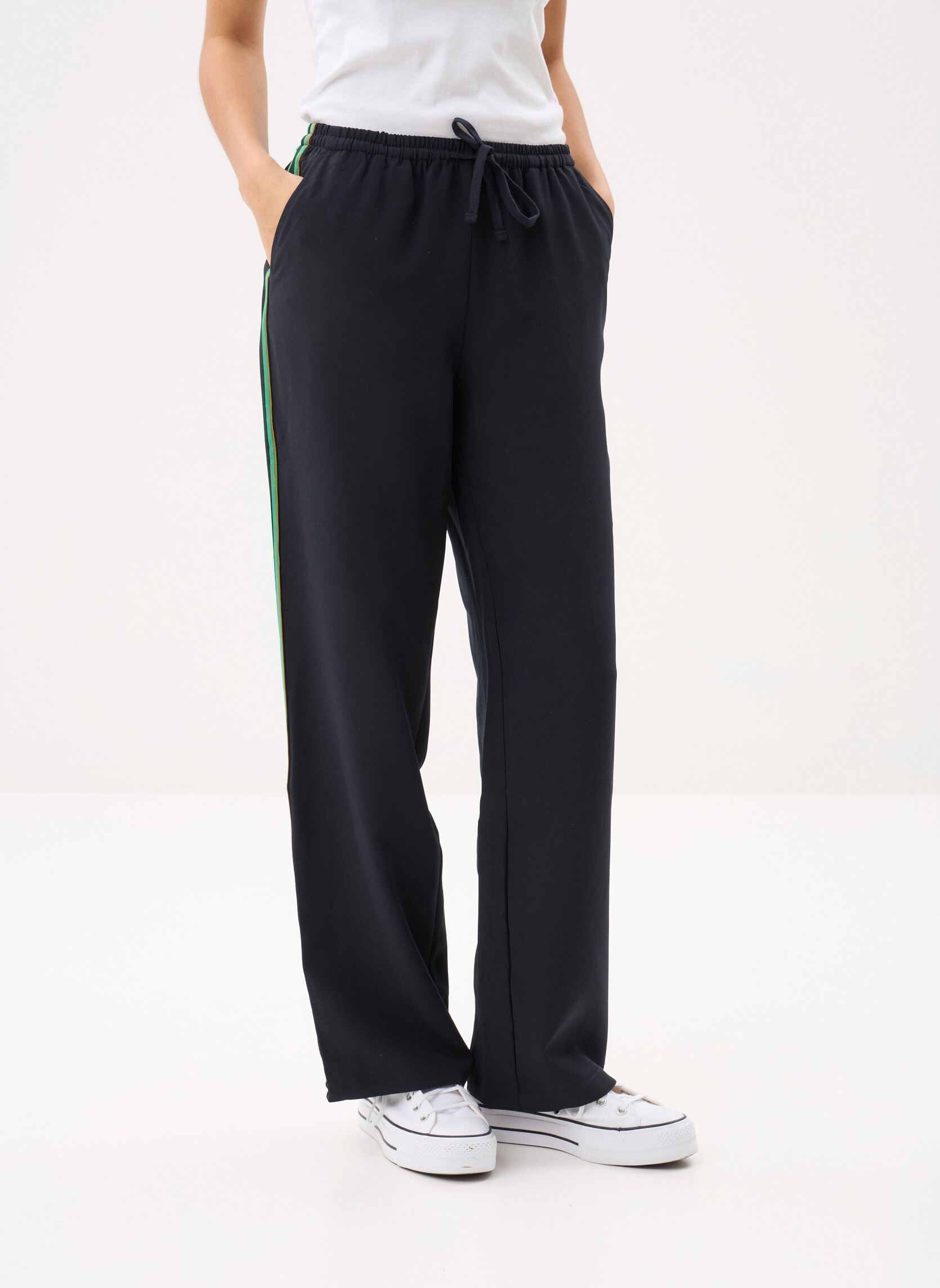 Weite Hosen Vikalan Hw Stripe Detail Pants damen schwarz Vila Weite Hosen Vikalan Hw Stripe Detail Pants damen schwarz BLACK BEAUTY
