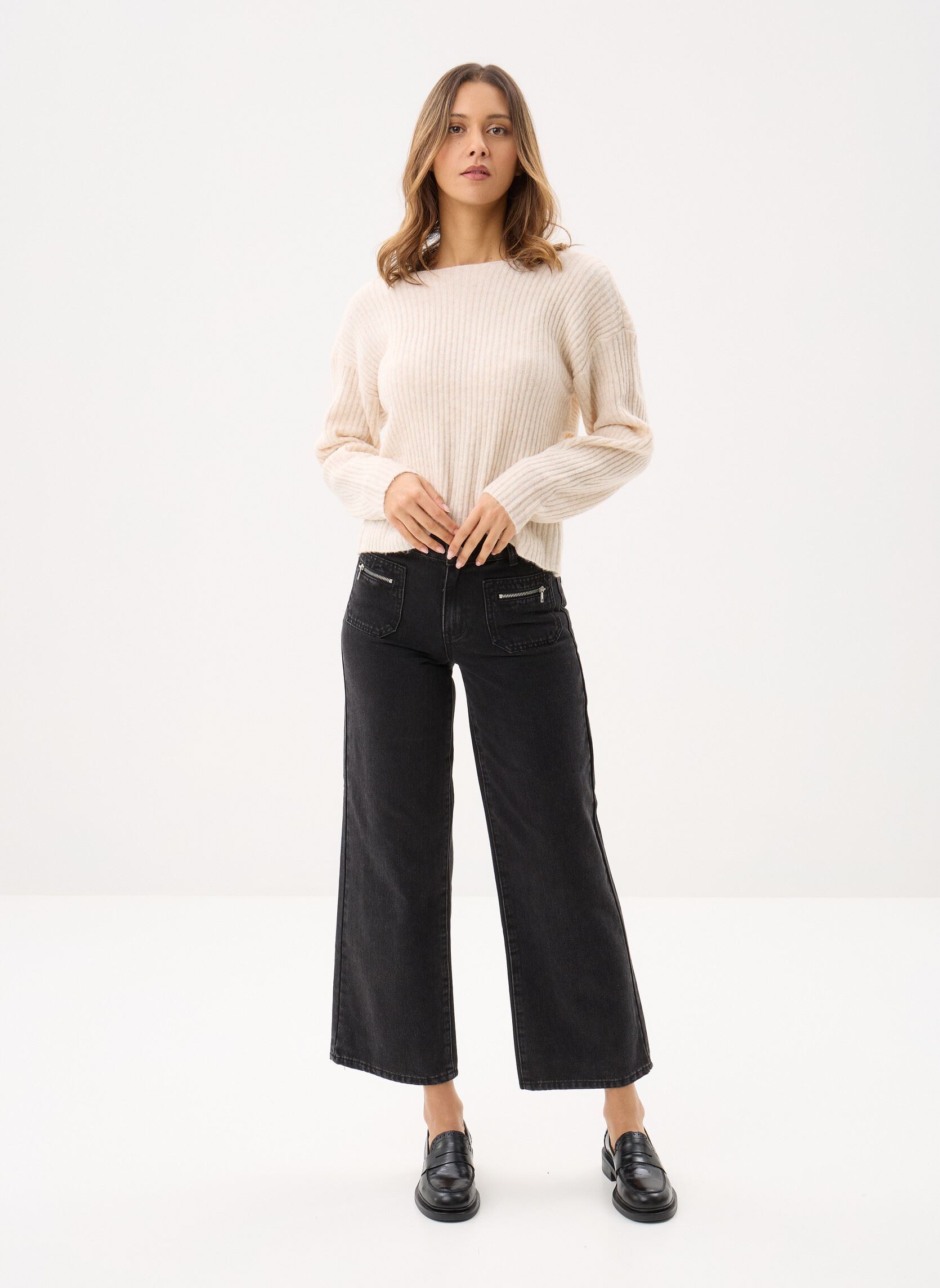 Truien Vikaylena Rev L/S Knit Top dames beige Vila Truien Vikaylena Rev L/S Knit Top dames beige Birch
