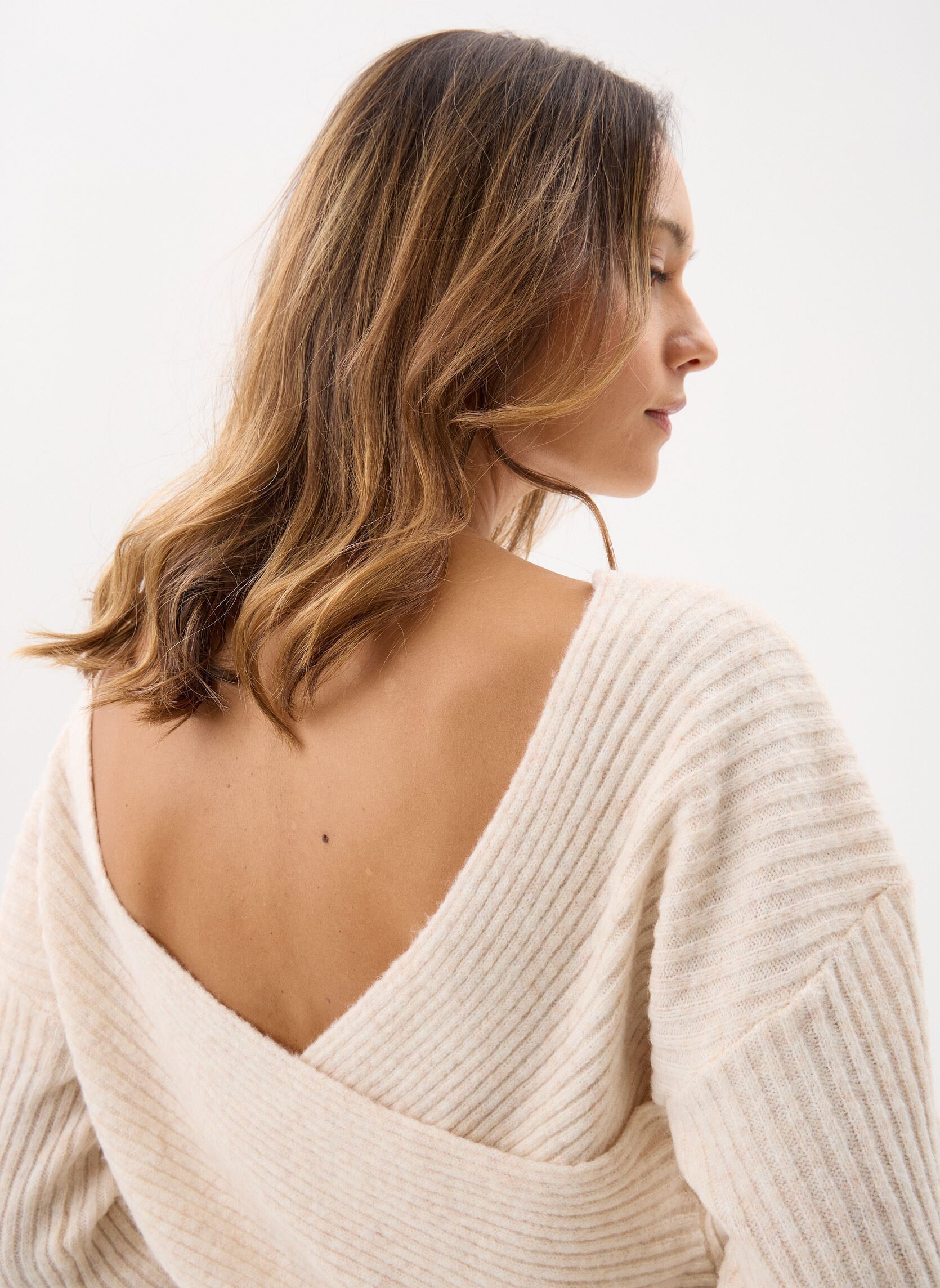 Truien Vikaylena Rev L/S Knit Top dames beige Vila Truien Vikaylena Rev L/S Knit Top dames beige Birch
