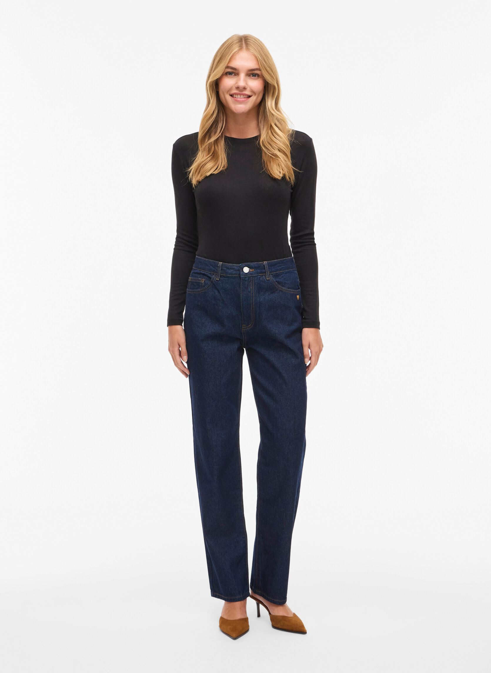 Straight Fit Jeans Vikelly Hw Emb Dbd Jeans damen blau Vila Straight Fit Jeans Vikelly Hw Emb Dbd Jeans damen blau DARK BLUE DENIM