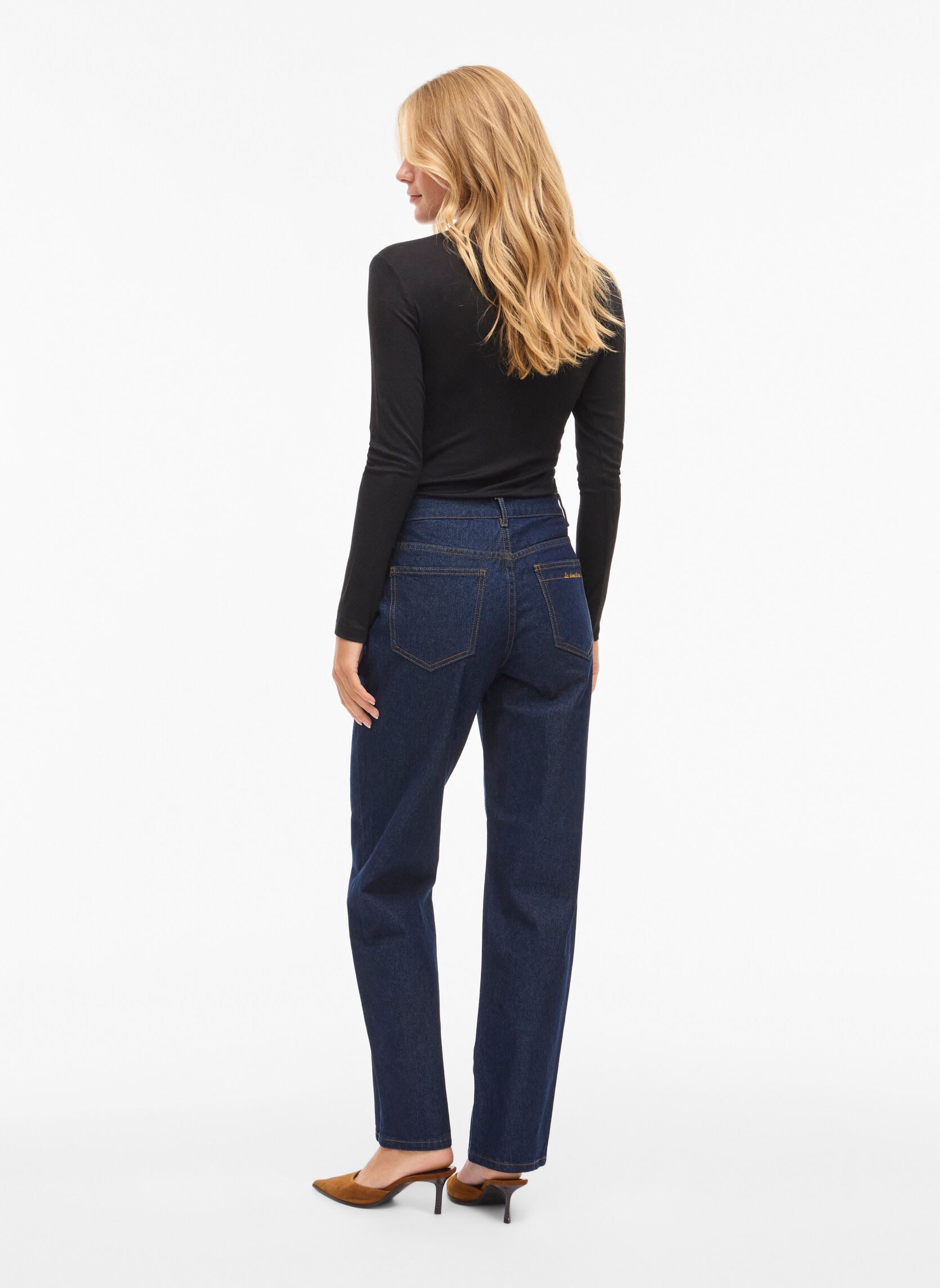 Straight Fit Jeans Vikelly Hw Emb Dbd Jeans damen blau Vila Straight Fit Jeans Vikelly Hw Emb Dbd Jeans damen blau DARK BLUE DENIM