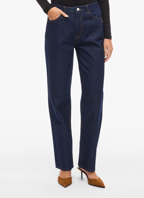 Vila Rechte jeans / Straight Leg Jeans Vikelly Hw Emb Dbd Jeans dames blauw