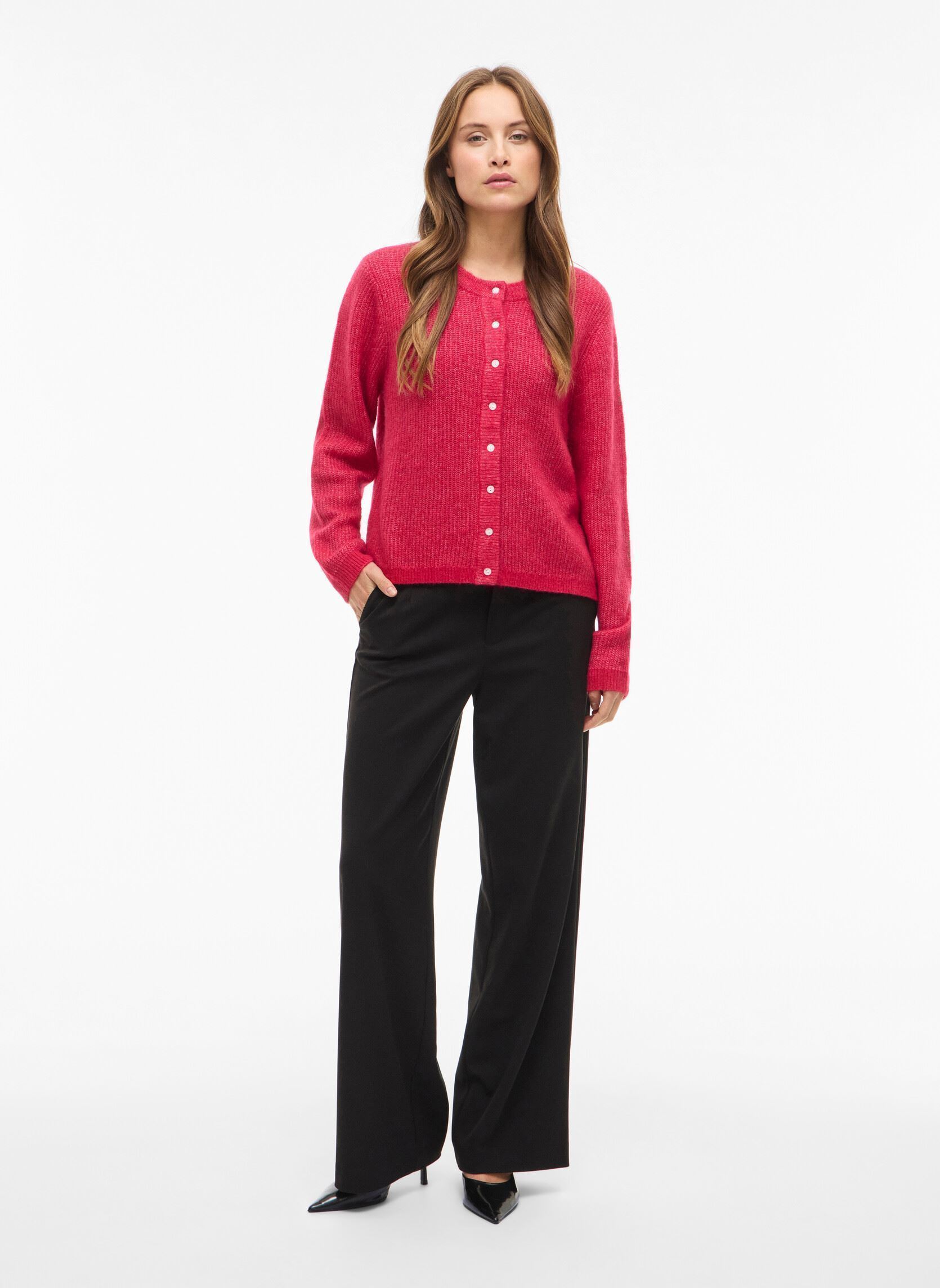 Vesten Vilory O-Neck L/S Knit Cardigan-Noos dames roze Vila Vesten Vilory O-Neck L/S Knit Cardigan-Noos dames roze Jazzy