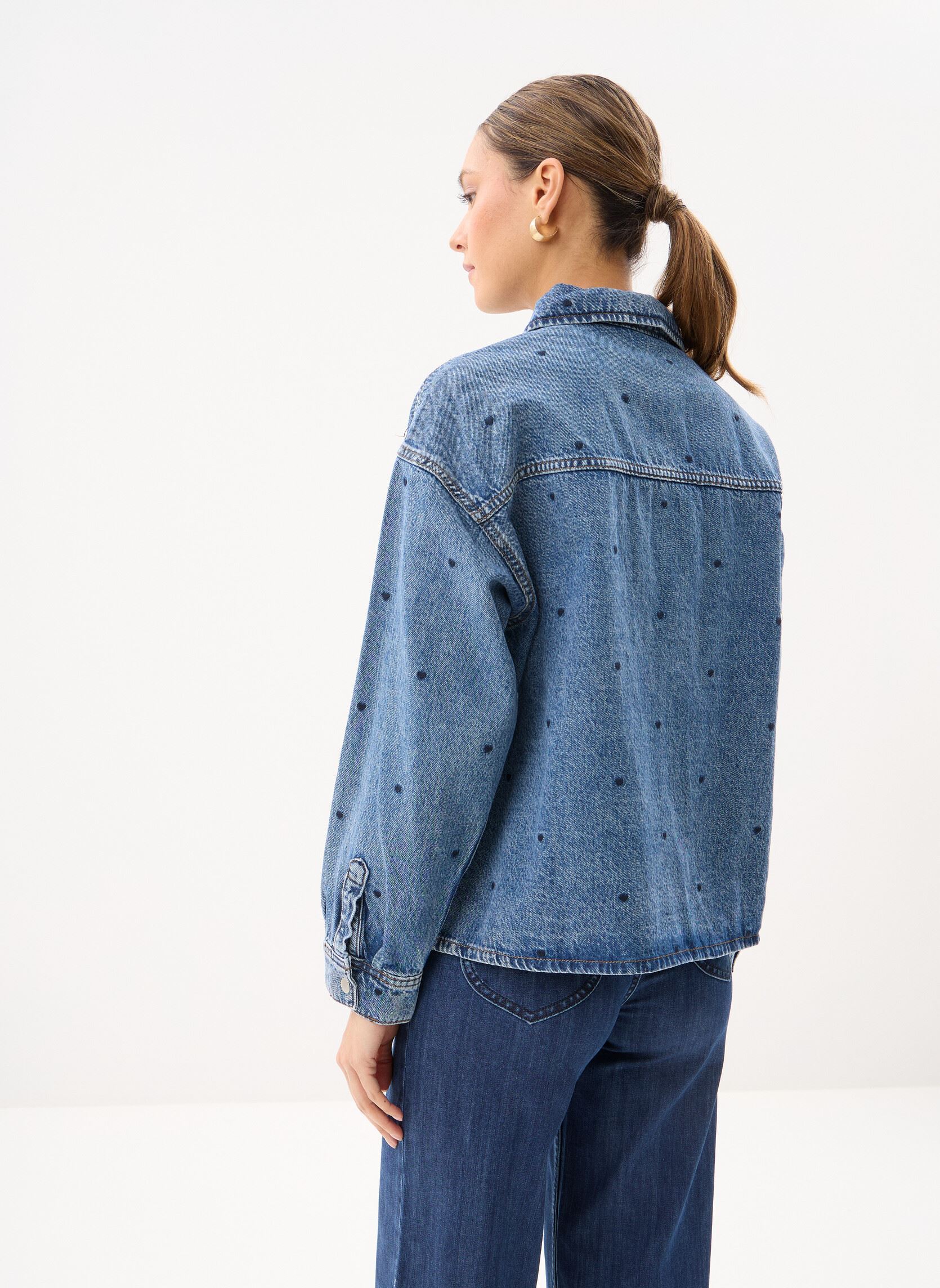 Lange mouw overhemden Vicreek L/S Denim Heart Emb Shirt/R dames blauw Vila Lange mouw overhemden Vicreek L/S Denim Heart Emb Shirt/R dames blauw Medium Blue Denim