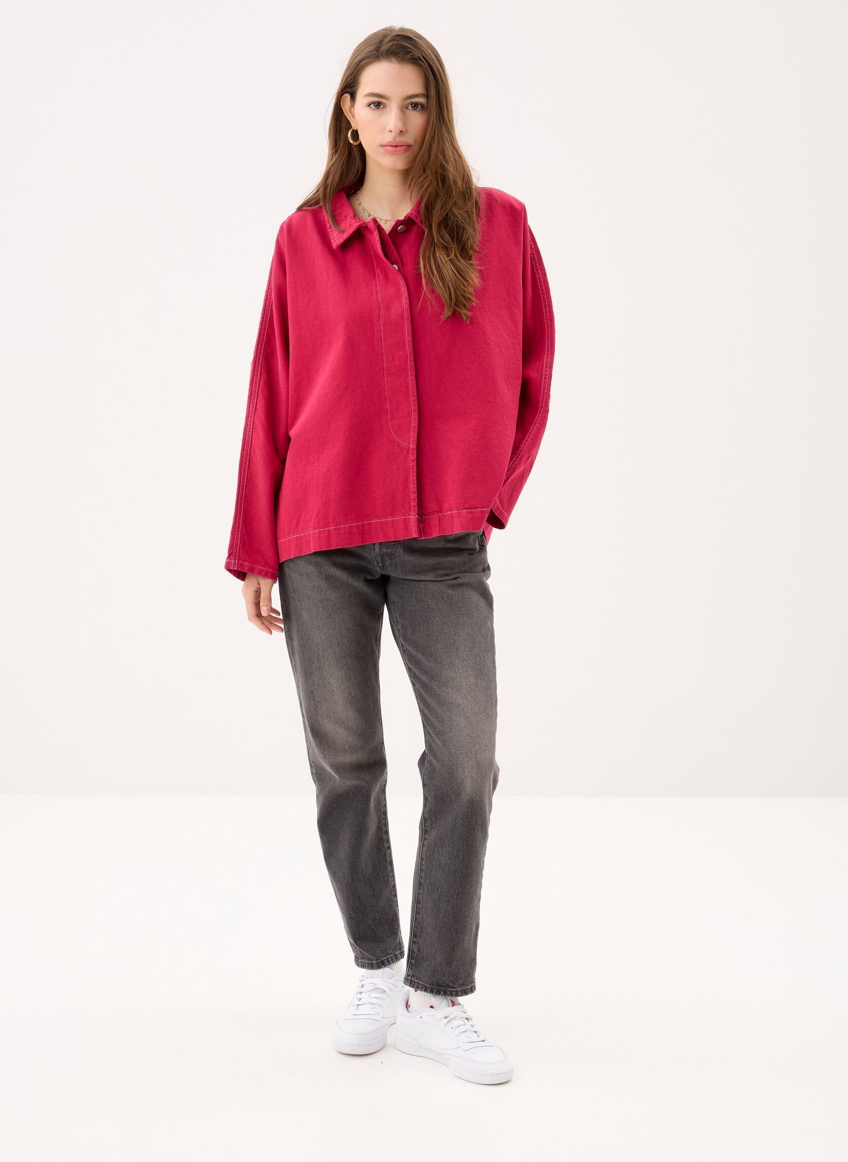 Langarm-Hemden Vicreek L/S Oversize Denim Shirt damen rosa Vila Langarm-Hemden Vicreek L/S Oversize Denim Shirt damen rosa anemone