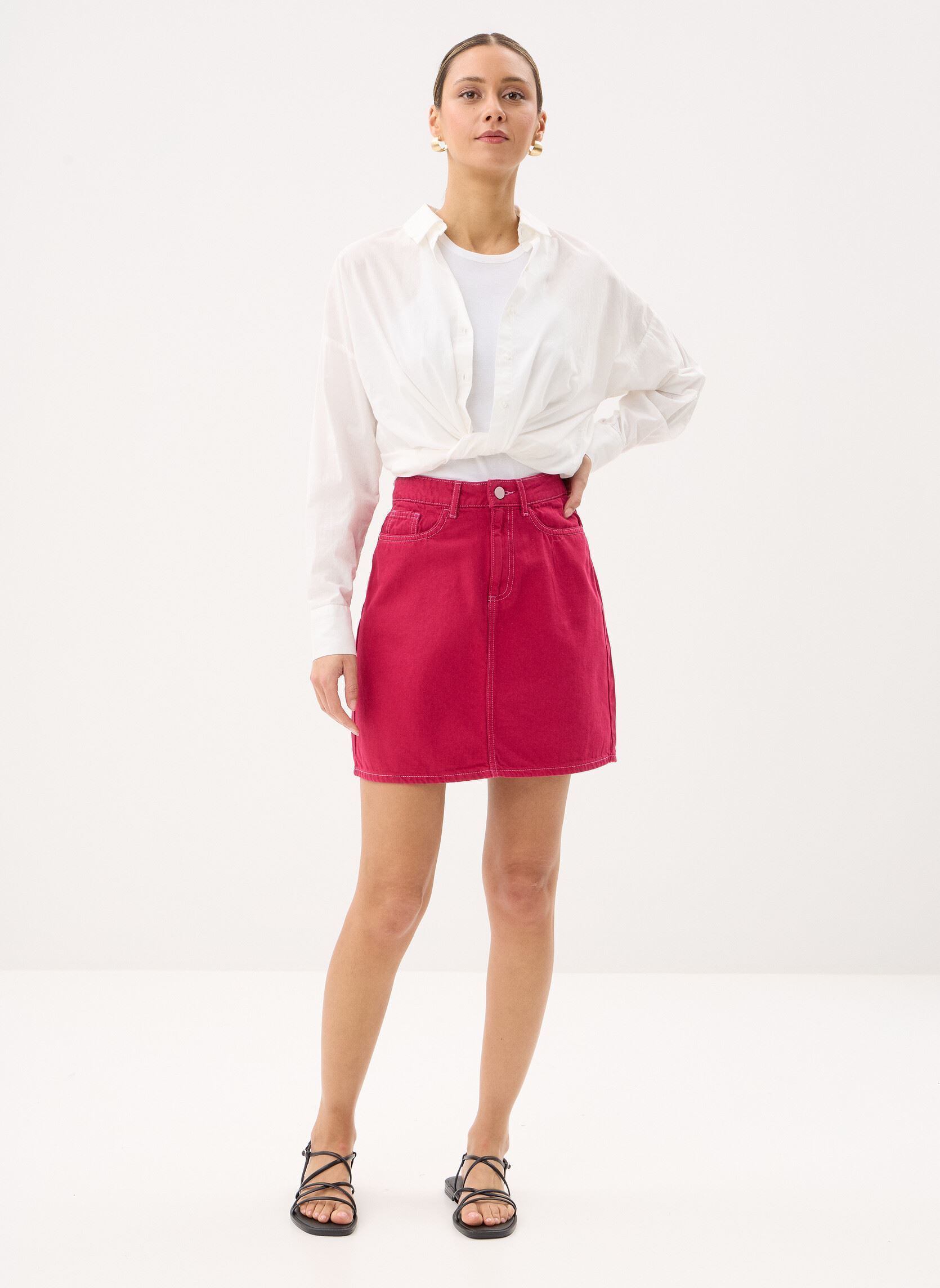 Kurze Röcke Vicreek Rw Denim Short Skirt damen rosa Vila Kurze Röcke Vicreek Rw Denim Short Skirt damen rosa anemone