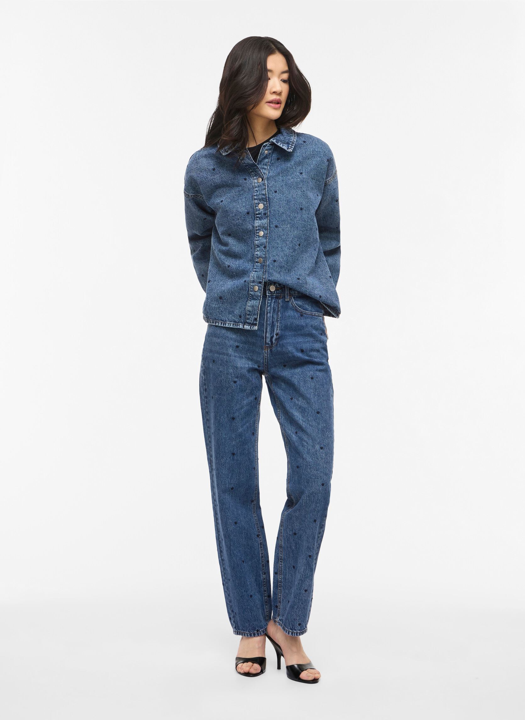 Straight Fit Jeans Vikelly Hw Straght Denim Jeans Cre Mbd/R damen blau Vila Straight Fit Jeans Vikelly Hw Straght Denim Jeans Cre Mbd/R damen blau Medium Blue Denim