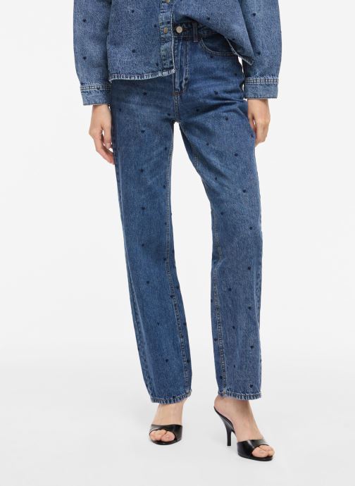 Vila Straight Fit Jeans Vikelly Hw Straght Denim Jeans Cre Mbd/R damen blau