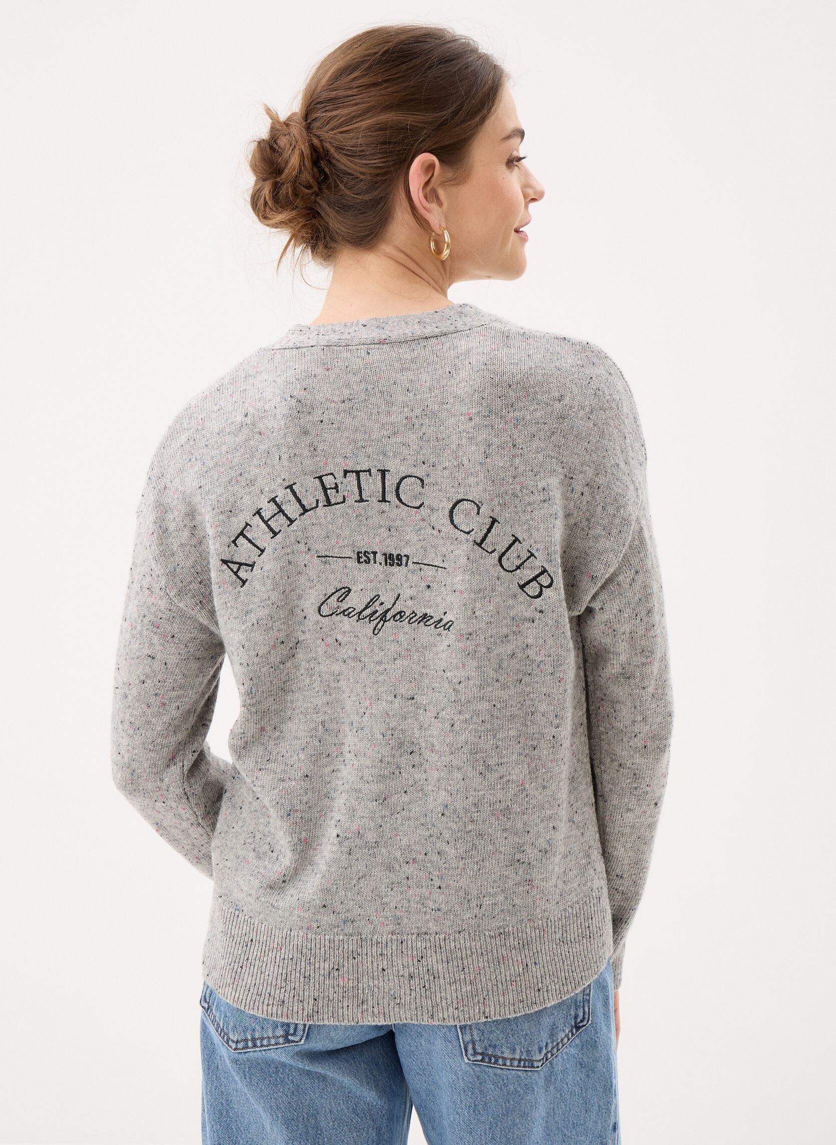 Vesten Vimusva V-Neck L/S Emb Knt Cardigan dames grijs Vila Vesten Vimusva V-Neck L/S Emb Knt Cardigan dames grijs LIGHT GREY MELANGE