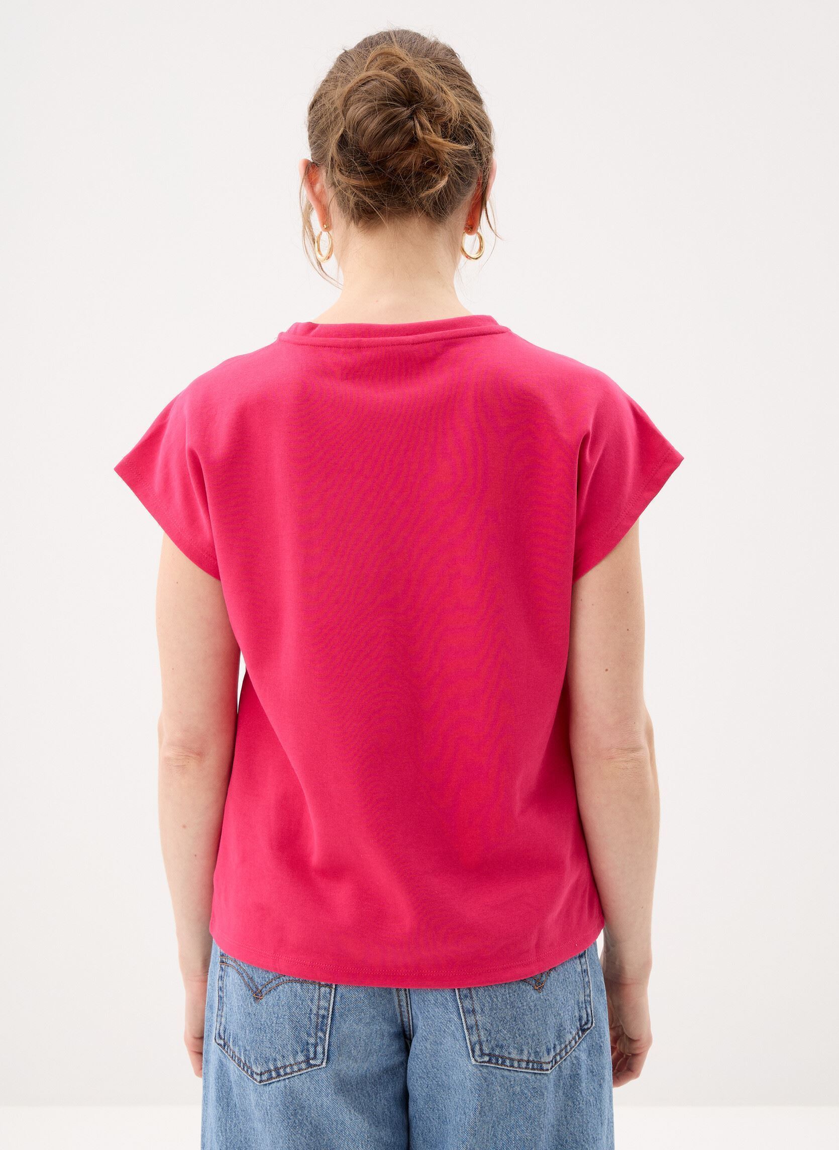 Kurzarm-T-Shirts Vinorata O-Neck C/S Button Detail Top damen rosa Vila Kurzarm-T-Shirts Vinorata O-Neck C/S Button Detail Top damen rosa Jazzy