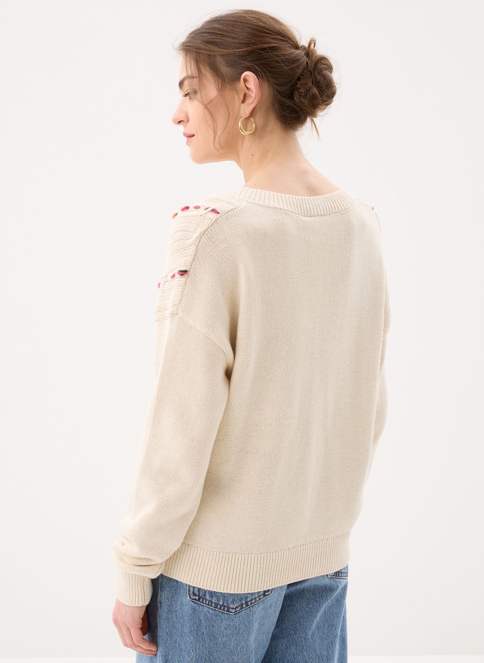 Truien Violiso V-Neck L/S Cable Knit Top dames beige Vila Truien Violiso V-Neck L/S Cable Knit Top dames beige Birch