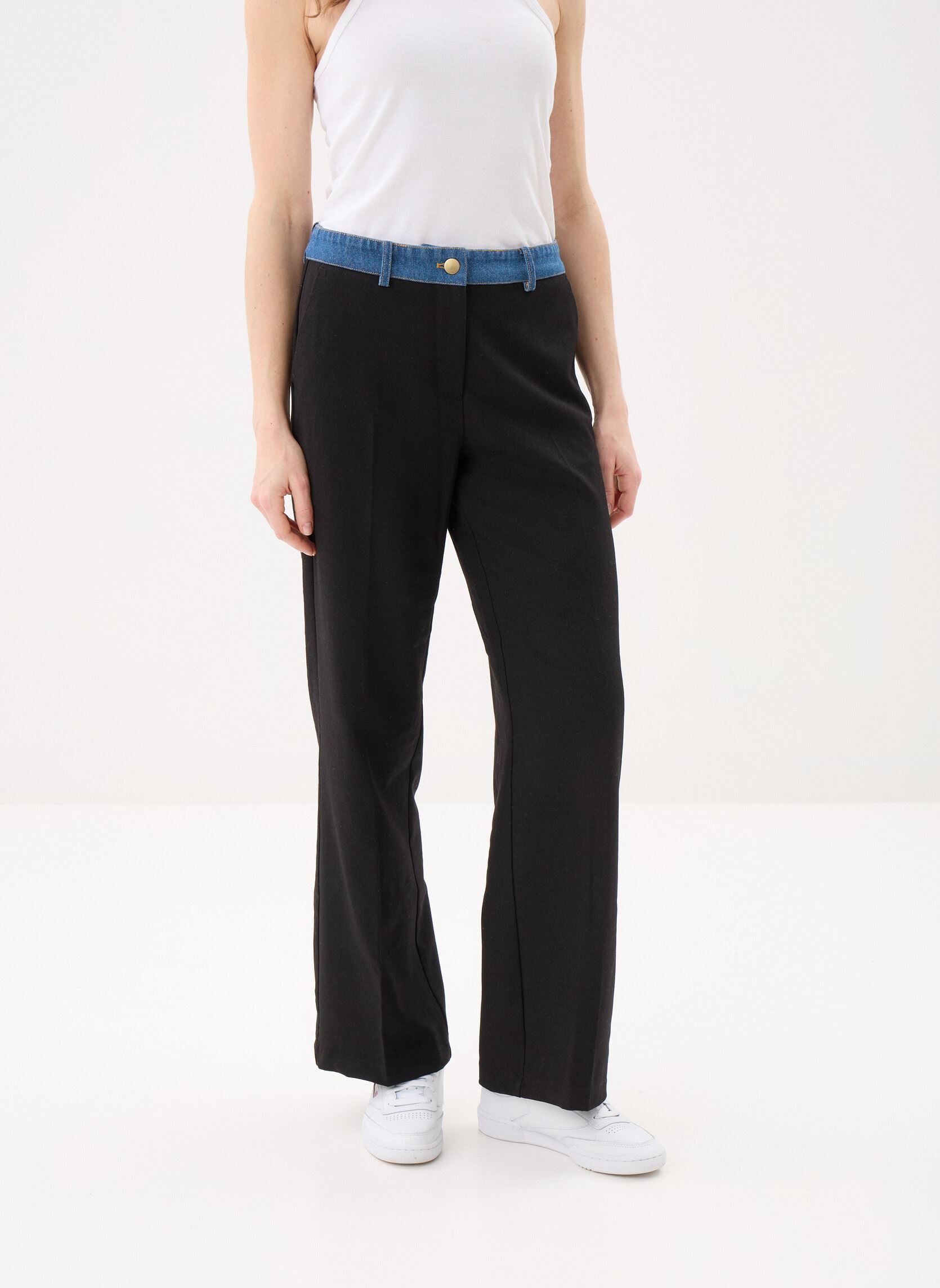 Wijde broeken Virosalita Rw Wide Detail Pants/Rf dames zwart Vila Wijde broeken Virosalita Rw Wide Detail Pants/Rf dames zwart BLACK BEAUTY