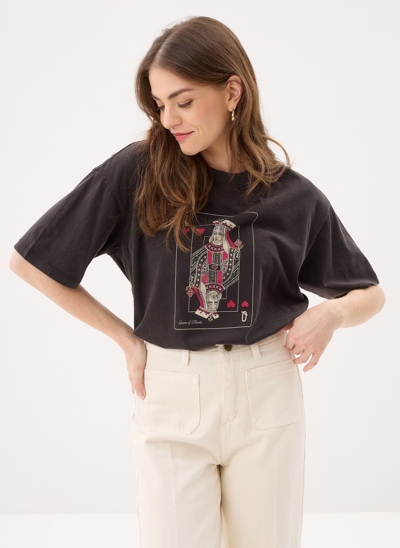 Tee-shirts manches courtes Virubie O-Neck S/S Card Print T-Shirt femme noir Vila Tee-shirts manches courtes Virubie O-Neck S/S Card Print T-Shirt femme noir BLACK BEAUTY
