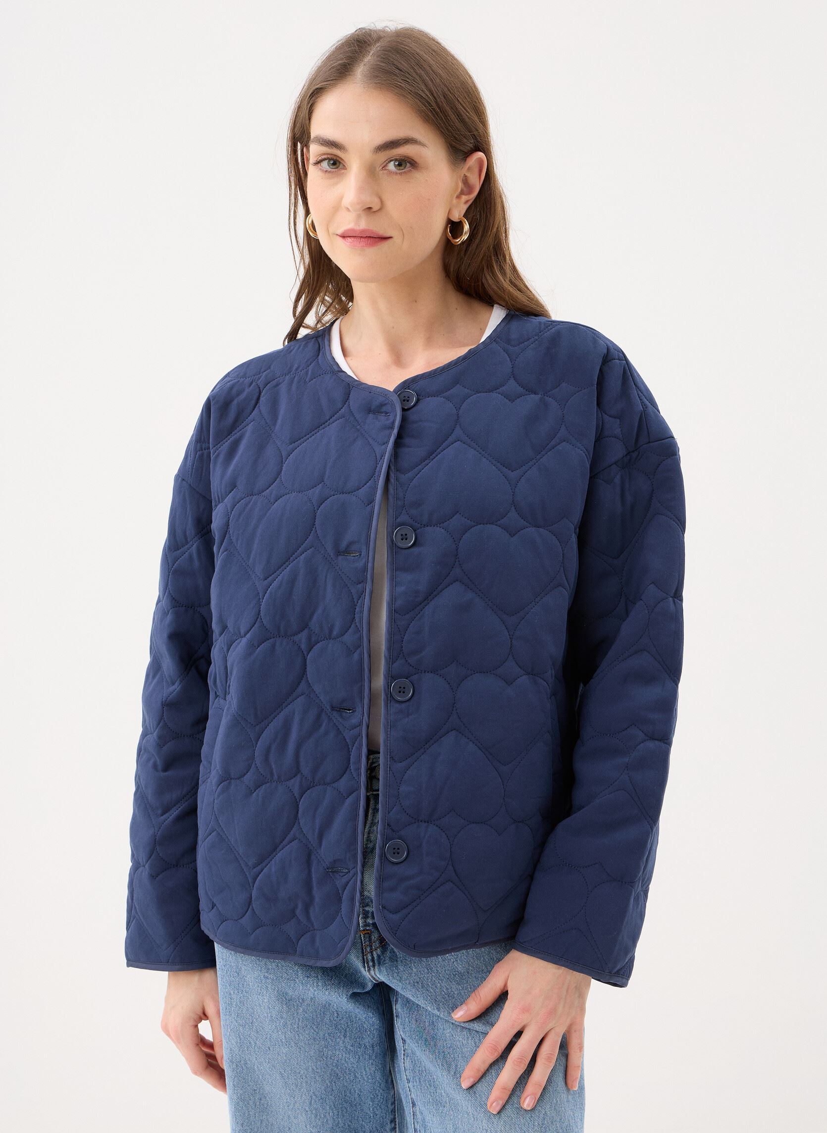 Bomberjacks Vivalentina L/S Heart Jacket dames blauw Vila Bomberjacks Vivalentina L/S Heart Jacket dames blauw Navy Blazer