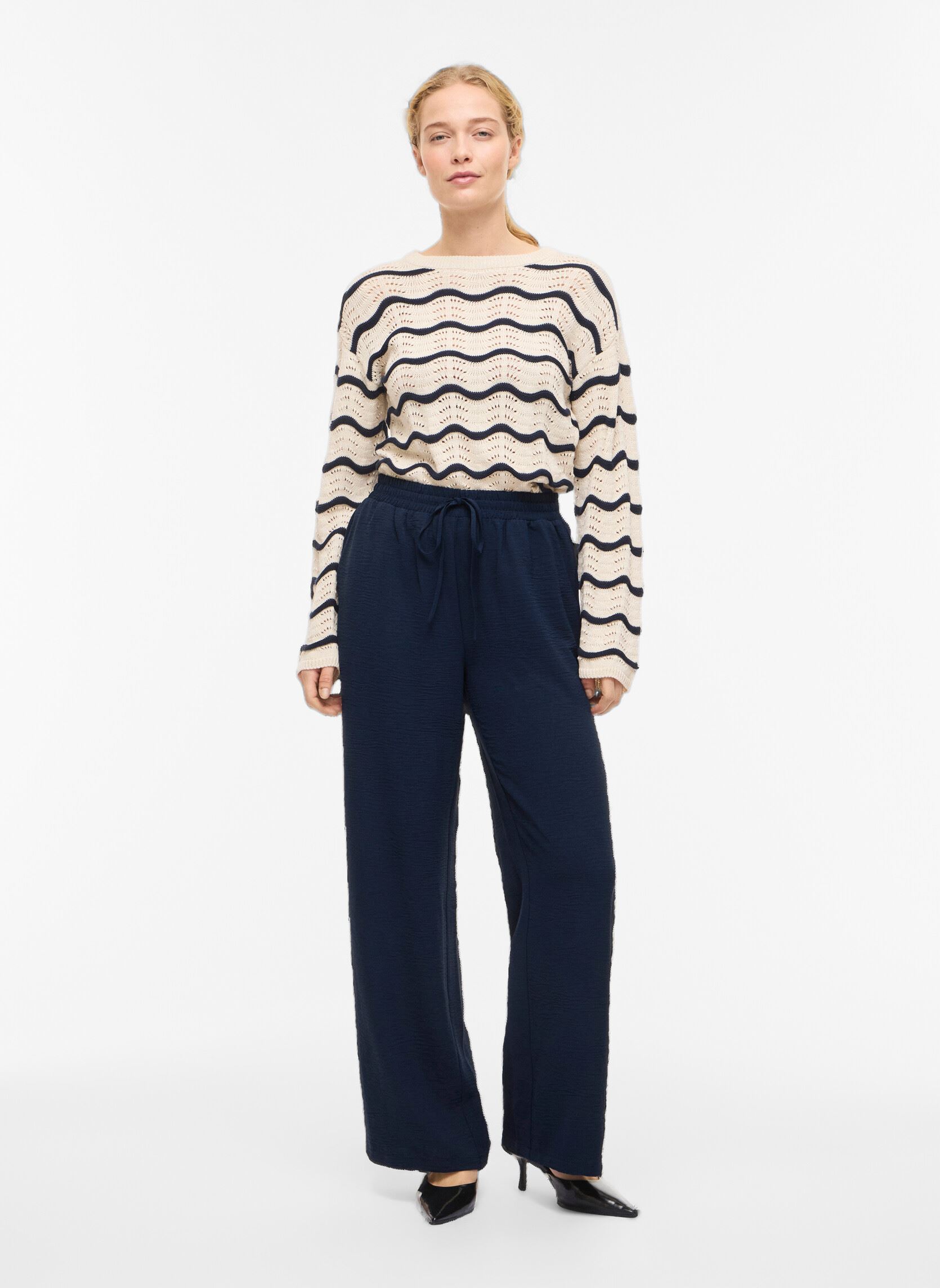 Wijde broeken Vijosa Hw Wide Pants - Noos dames blauw Vila Wijde broeken Vijosa Hw Wide Pants - Noos dames blauw NAVY BLAZER