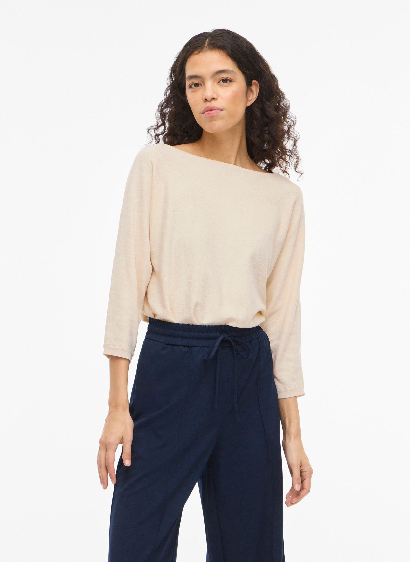 Pulls Vimalu Boatneck 3/4 Sleeve Knit Top-Noos femme beige Vila Pulls Vimalu Boatneck 3/4 Sleeve Knit Top-Noos femme beige Sandshell