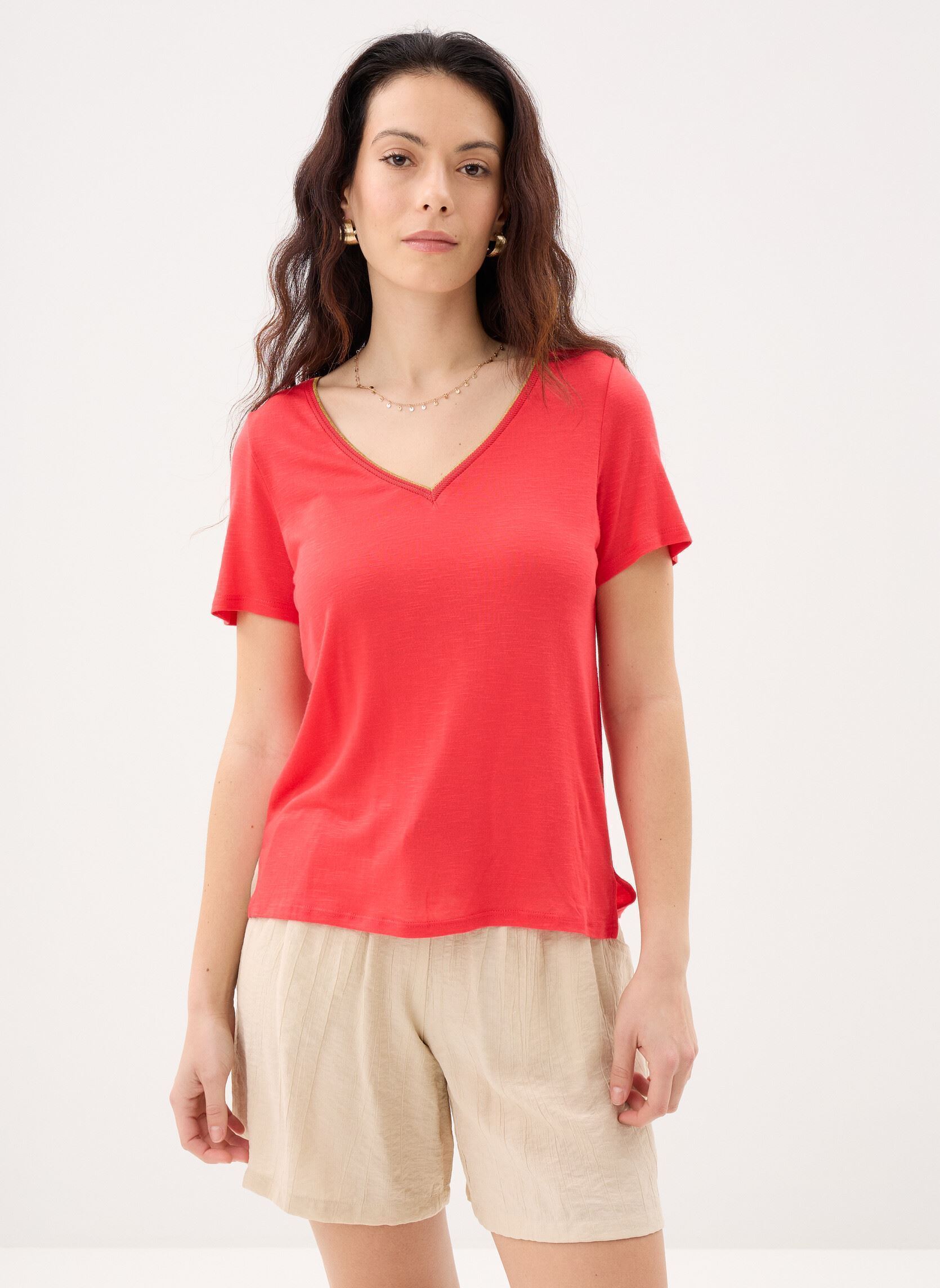 Kurzarm-T-Shirts Vinoel S/S Top - Noos damen rosa Vila Kurzarm-T-Shirts Vinoel S/S Top - Noos damen rosa Hibiscus