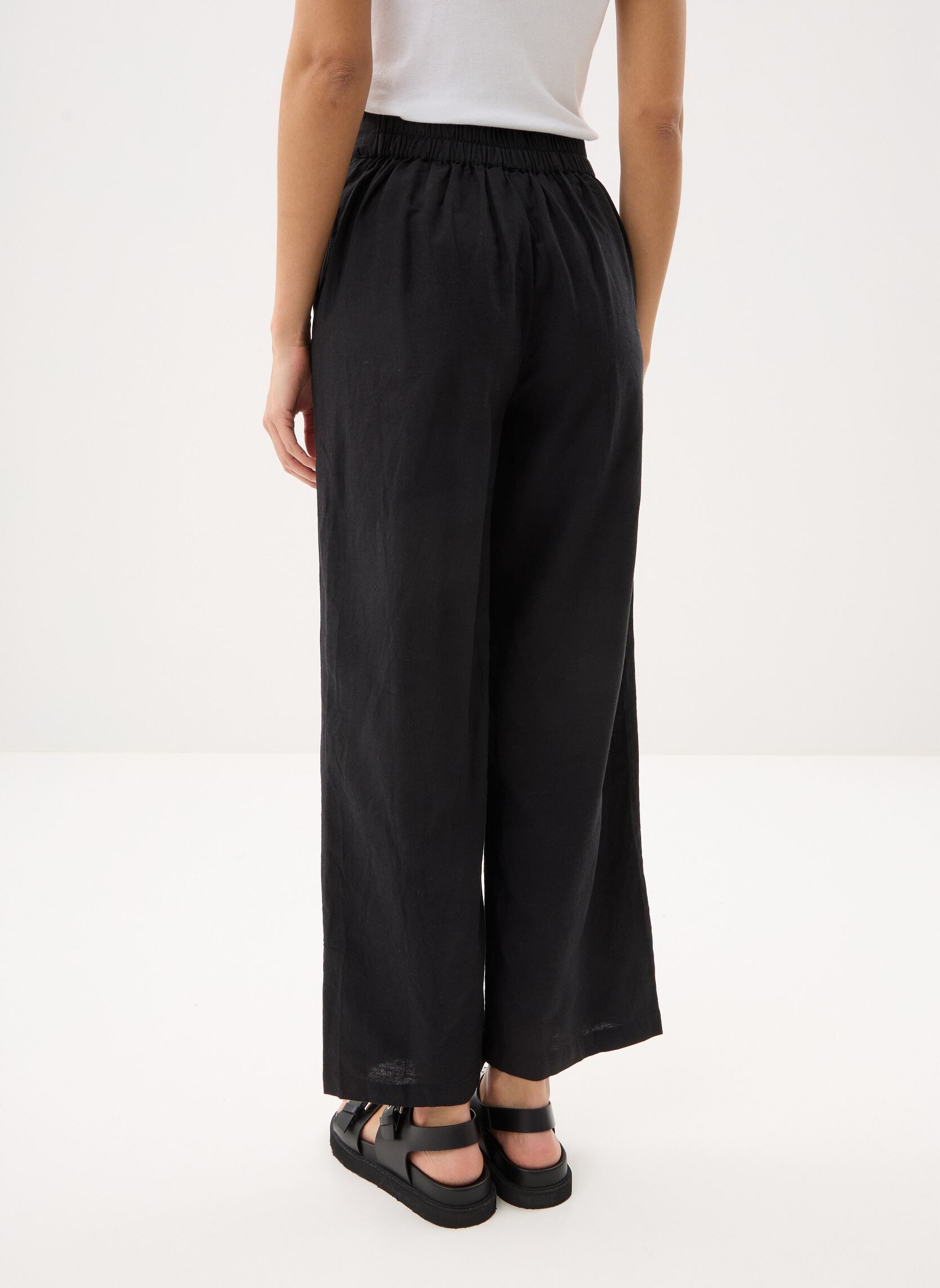Wijde broeken Vipolli Hw Embroidered 7/8 Pants dames zwart Vila Wijde broeken Vipolli Hw Embroidered 7/8 Pants dames zwart BLACK BEAUTY