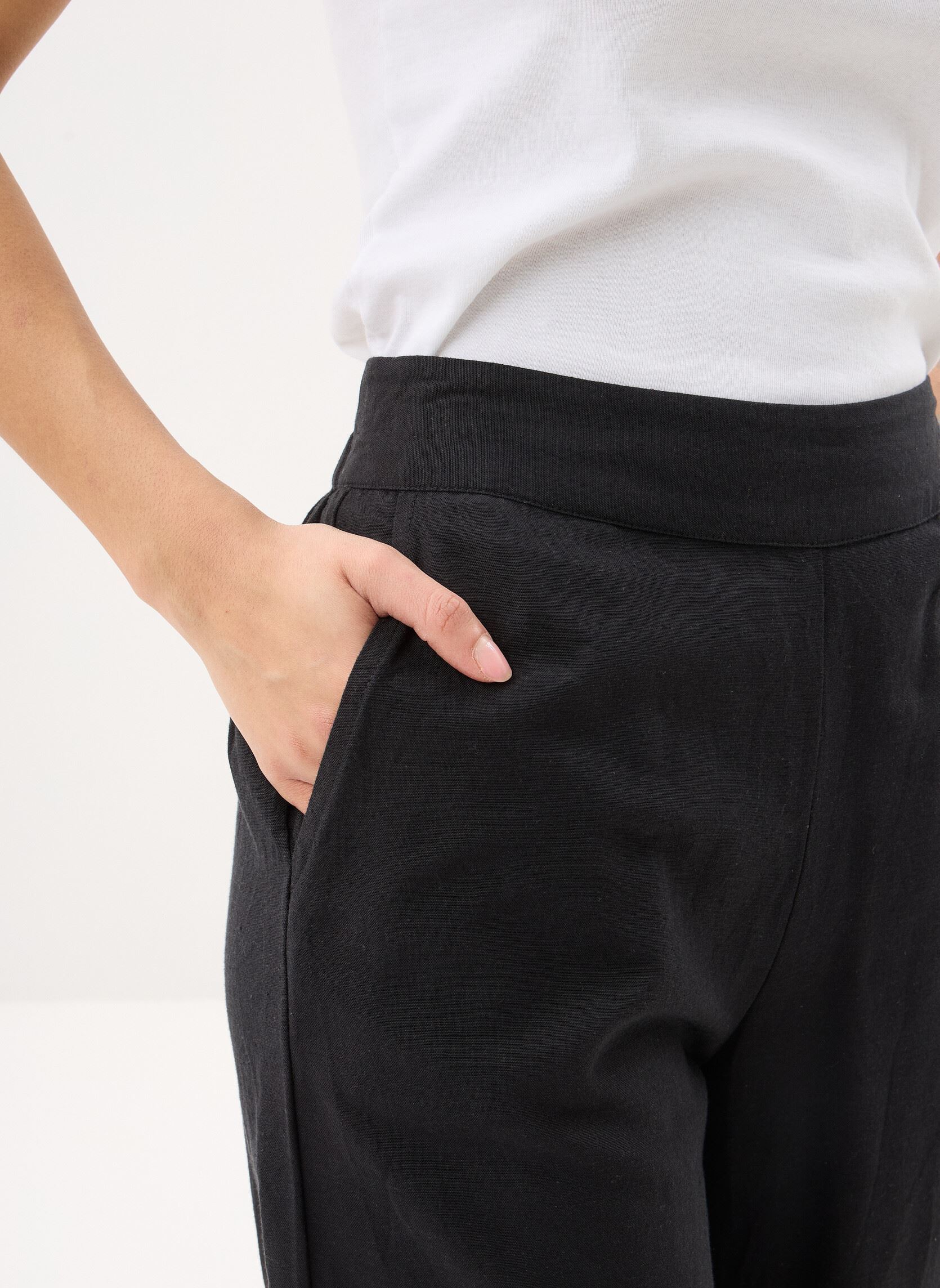 Wijde broeken Vipolli Hw Embroidered 7/8 Pants dames zwart Vila Wijde broeken Vipolli Hw Embroidered 7/8 Pants dames zwart BLACK BEAUTY