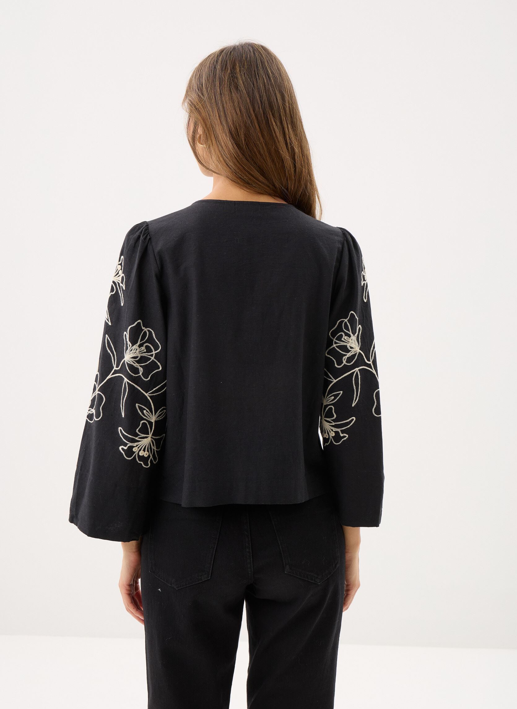 Langarm-Blusen Vipolli V-Neck 7/8 Embroidered Shirt damen schwarz Vila Langarm-Blusen Vipolli V-Neck 7/8 Embroidered Shirt damen schwarz BLACK BEAUTY