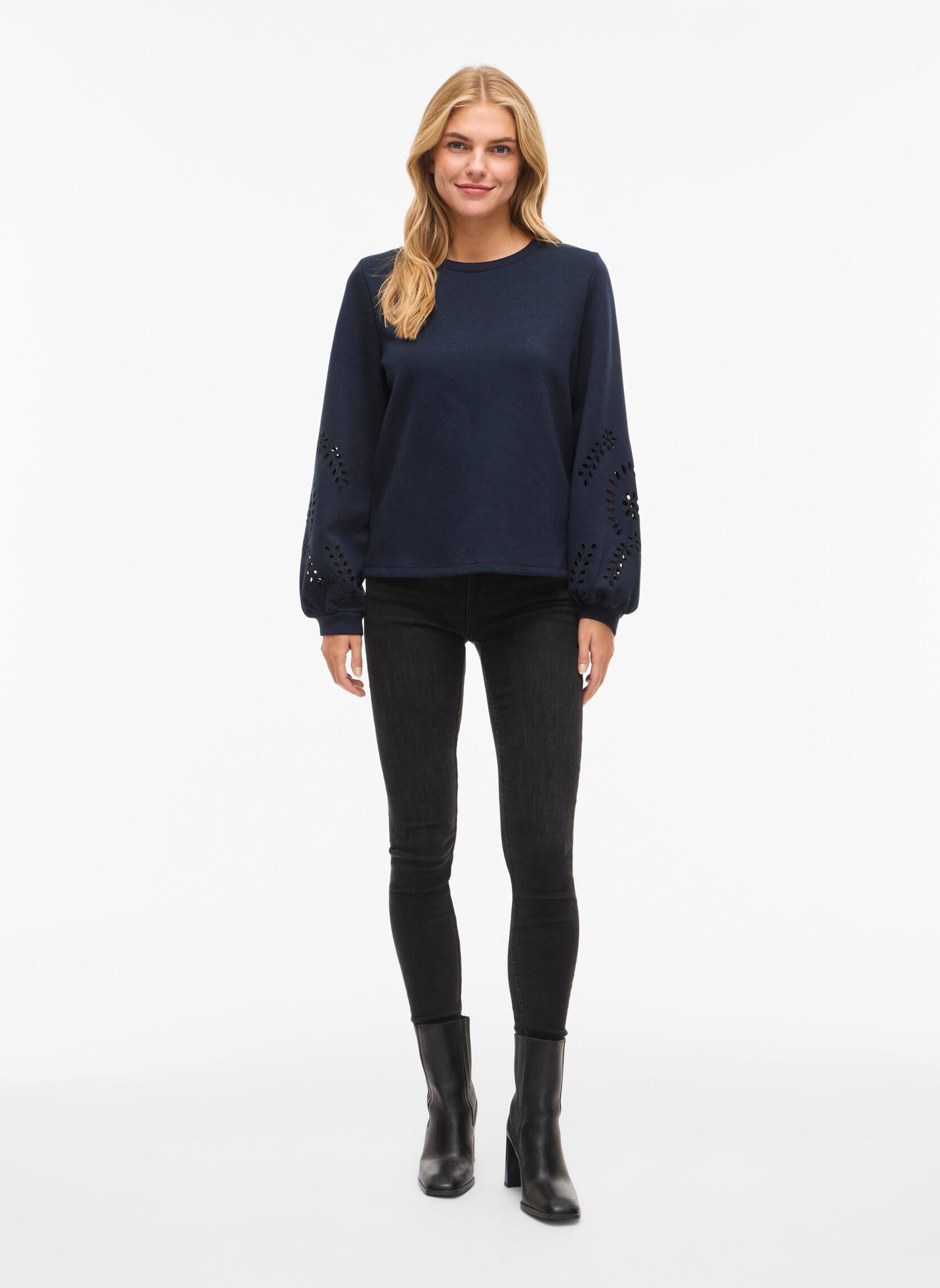 Sweater Visandy L/S Detail Sweat Top - Noos dames blauw Vila Sweater Visandy L/S Detail Sweat Top - Noos dames blauw NAVY BLAZER