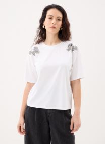Camisetas de manga corta Viselsa O-Neck S/S Pearl T-Shirt mujer blanco Vila Camisetas de manga corta Viselsa O-Neck S/S Pearl T-Shirt mujer blanco Snow white