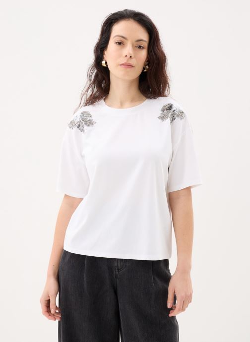 Vila Tee-shirts manches courtes Viselsa O-Neck S/S Pearl T-Shirt femme blanc