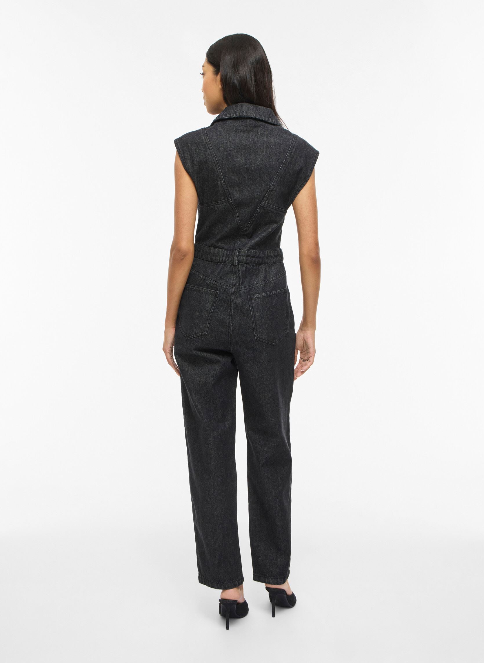 Combinaisons pantalon Vivinio S/L Denim Jumpsuit femme noir Vila Combinaisons pantalon Vivinio S/L Denim Jumpsuit femme noir Black Denim