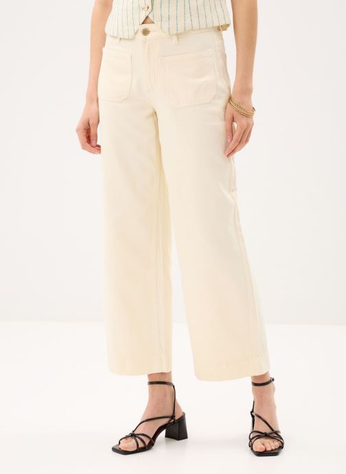 Vila Wijde jeans / Flared Jeans Viemma Rw 7/8 Stich Detail Jeans Pal dames beige