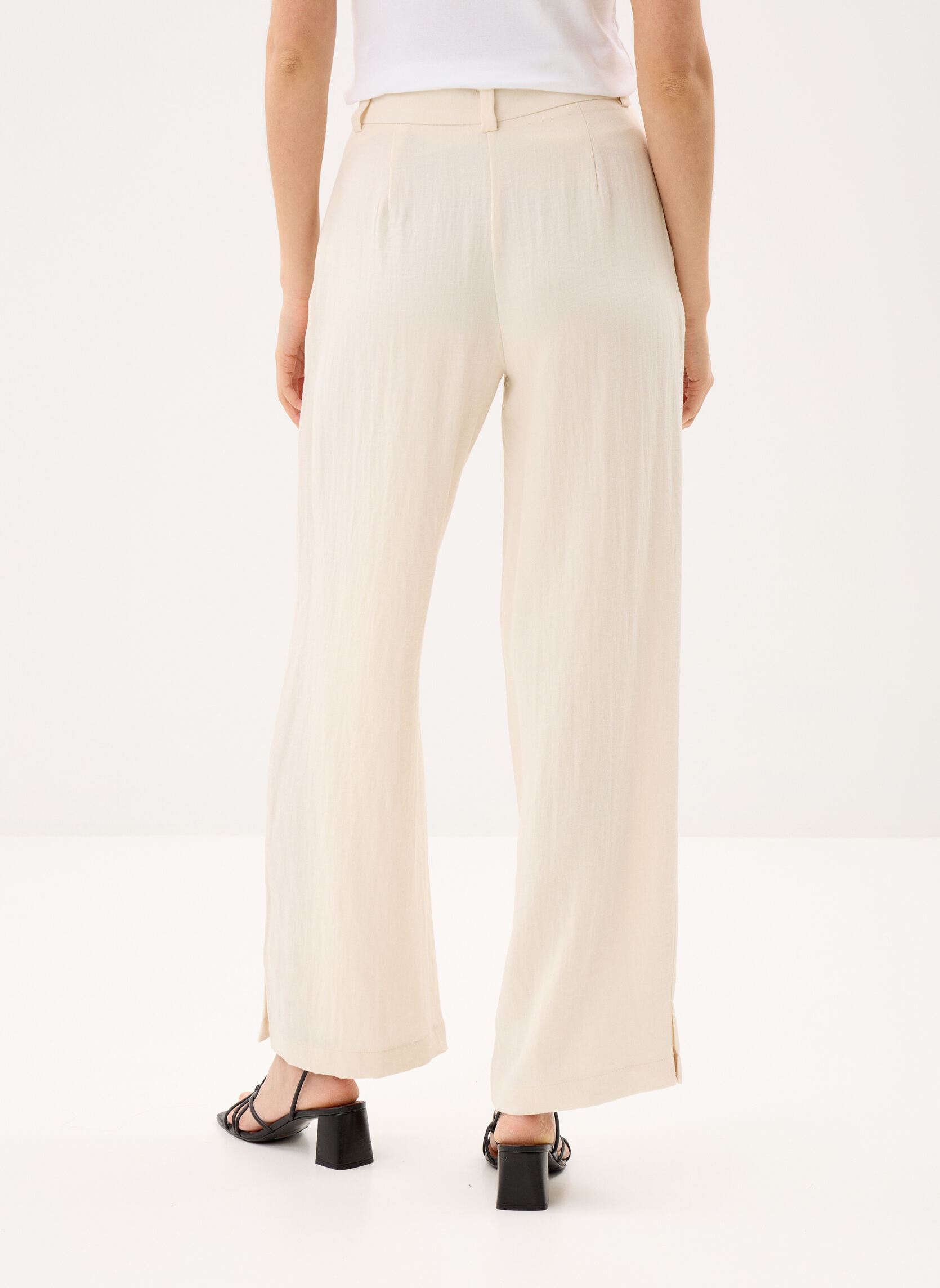 Pantalons larges Viflea Hw Tailored Pants femme beige Vila Pantalons larges Viflea Hw Tailored Pants femme beige Birch