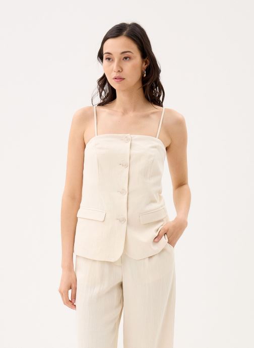 Vila Vesten Viflea S/L Tailored Button Vest dames beige