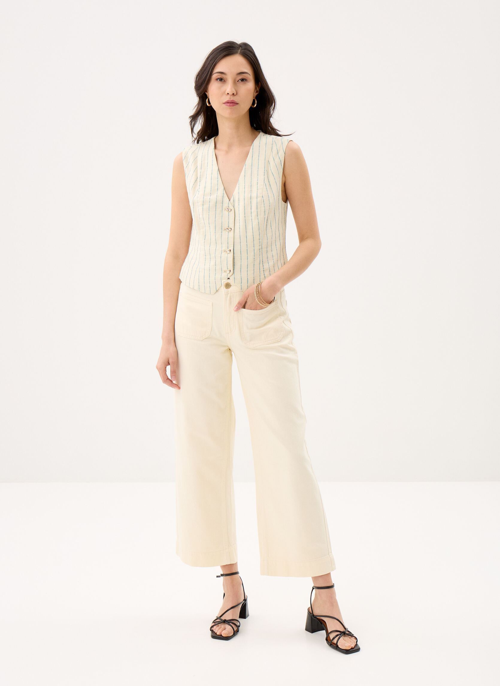 Gilets Viliaya S/L Waistcoat/Rf femme beige Vila Gilets Viliaya S/L Waistcoat/Rf femme beige BIRCH