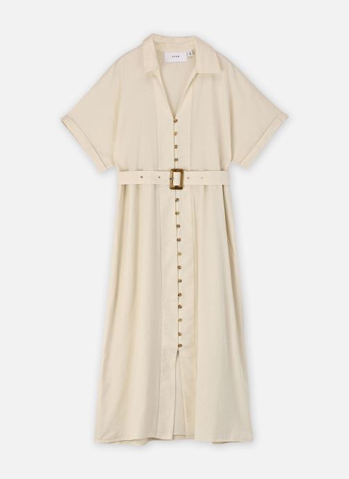 Vila Kleider Vilinnen Ss Midi Shirt Dress/Rs damen beige