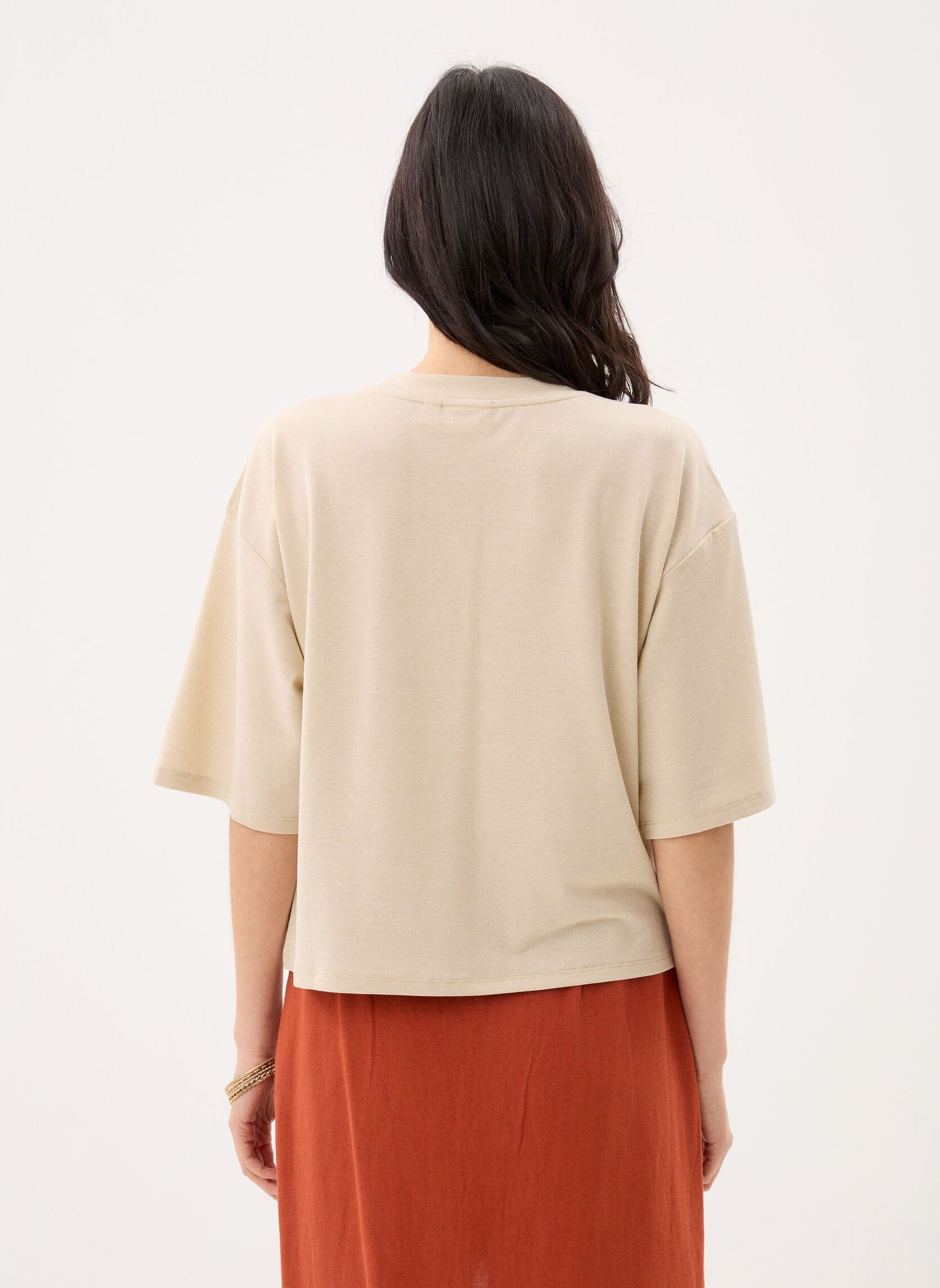 Kurzarm-T-Shirts Viluxi O-Neck Oversized Tee/Vol damen beige Vila Kurzarm-T-Shirts Viluxi O-Neck Oversized Tee/Vol damen beige Birch