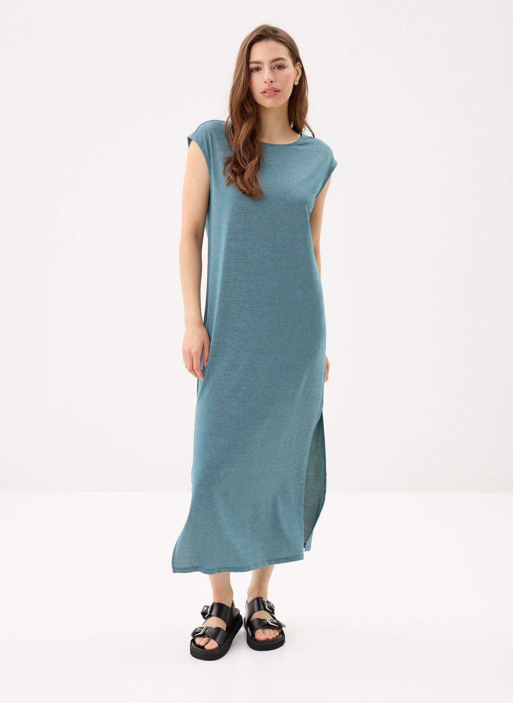 Lange Kleider Viluxi S/S Rev Glitter Ankle Dress/Vol damen grün Vila Lange Kleider Viluxi S/S Rev Glitter Ankle Dress/Vol damen grün Atlantic Deep