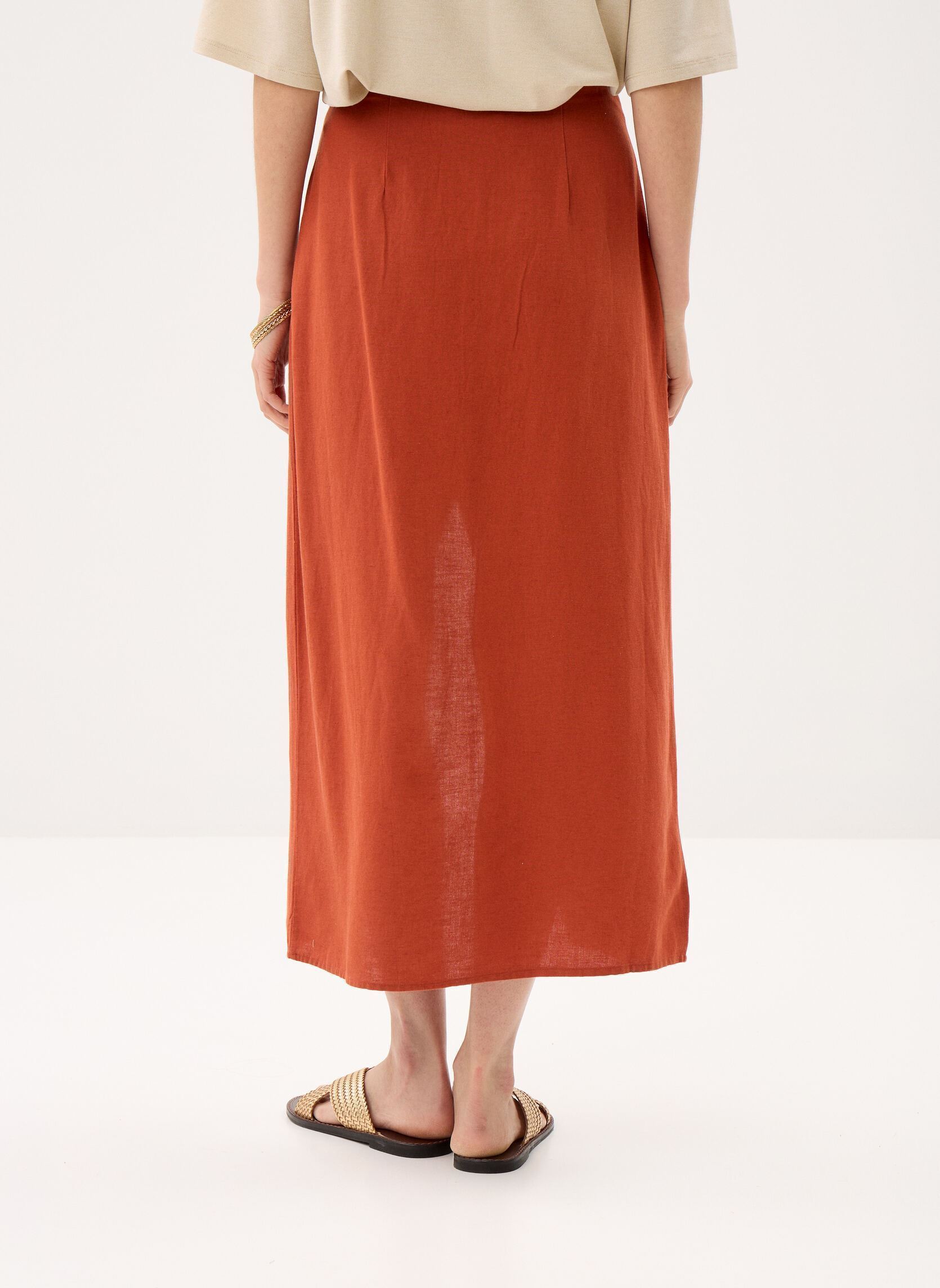 Shorts Viprisilla Hw Midi Button Skirt/Vol/R femme marron Vila Shorts Viprisilla Hw Midi Button Skirt/Vol/R femme marron BURNT BRICK
