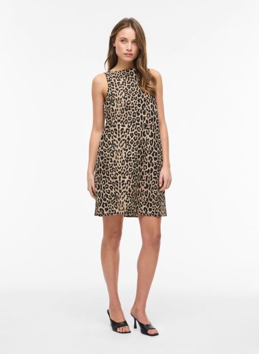 Vila Kleider Viprisilla Pri S/L Boatneck Dress/Vol/1 damen beige