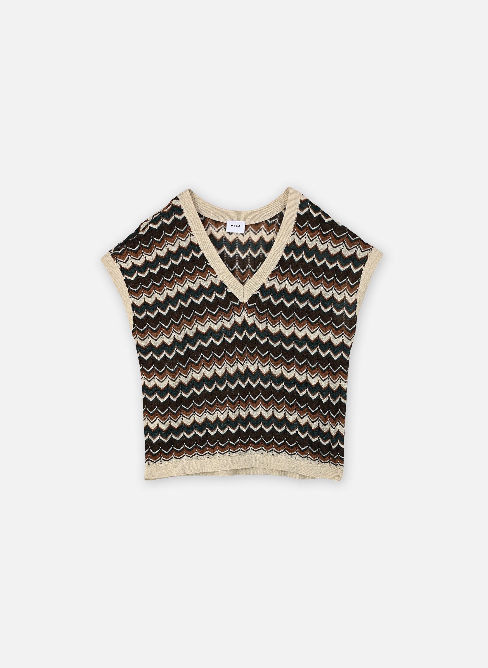 Pullover Viember Rev V-Neck S/S Glitter Knit/Lc damen beige Vila Pullover Viember Rev V-Neck S/S Glitter Knit/Lc damen beige Birch