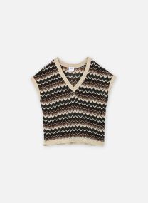 Pullover Viember Rev V-Neck S/S Glitter Knit/Lc damen beige