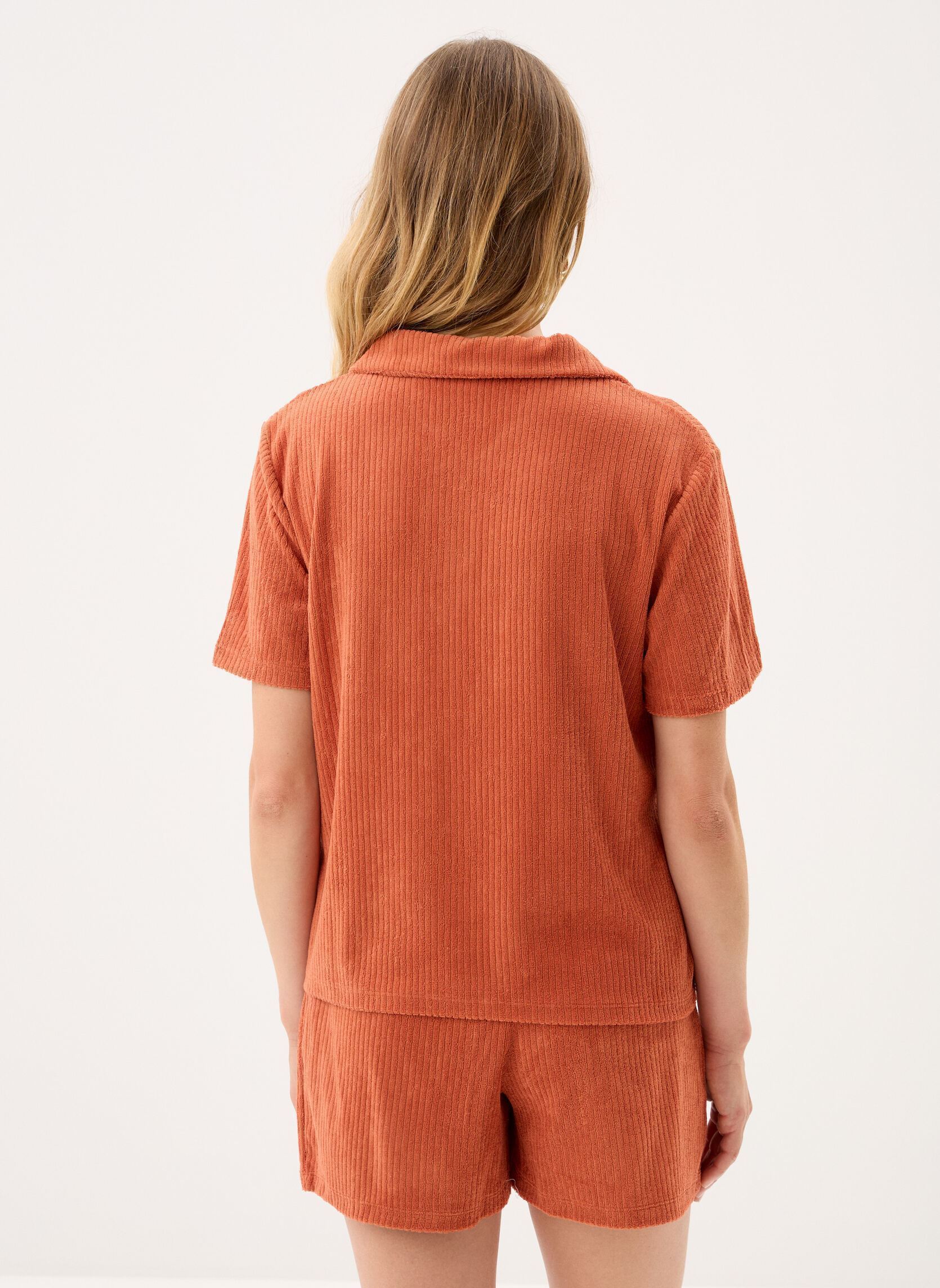 Chemises Vifrotte Emb Ss Shirt femme marron Vila Chemises Vifrotte Emb Ss Shirt femme marron Burnt Brick