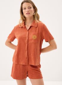 Chemises Vifrotte Emb Ss Shirt femme marron Vila Chemises Vifrotte Emb Ss Shirt femme marron Burnt Brick