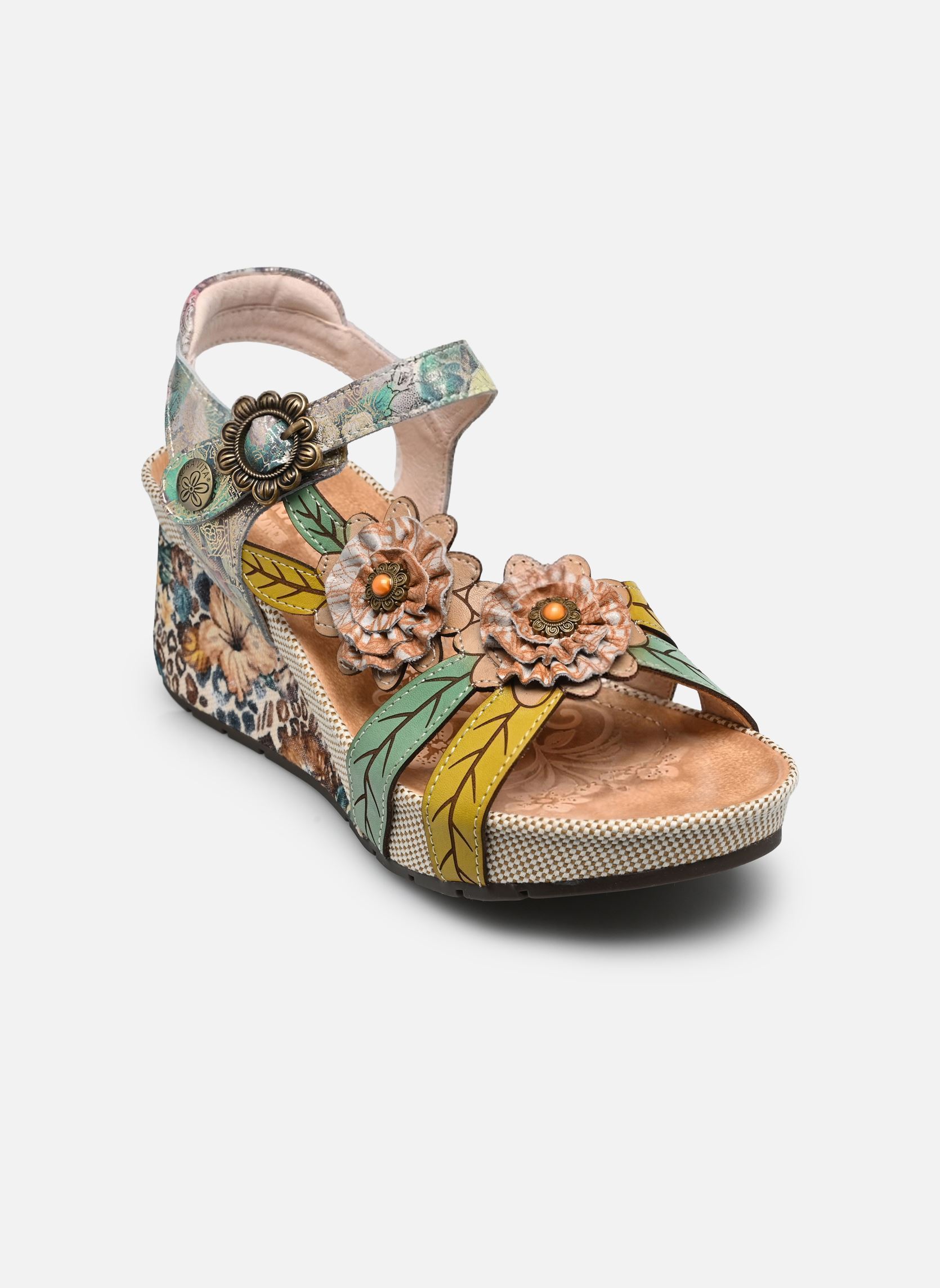 Sandales compensées et plateformes BARRY 41 femme multicolore Laura Vita Sandales compensées et plateformes BARRY 41 femme multicolore Beige