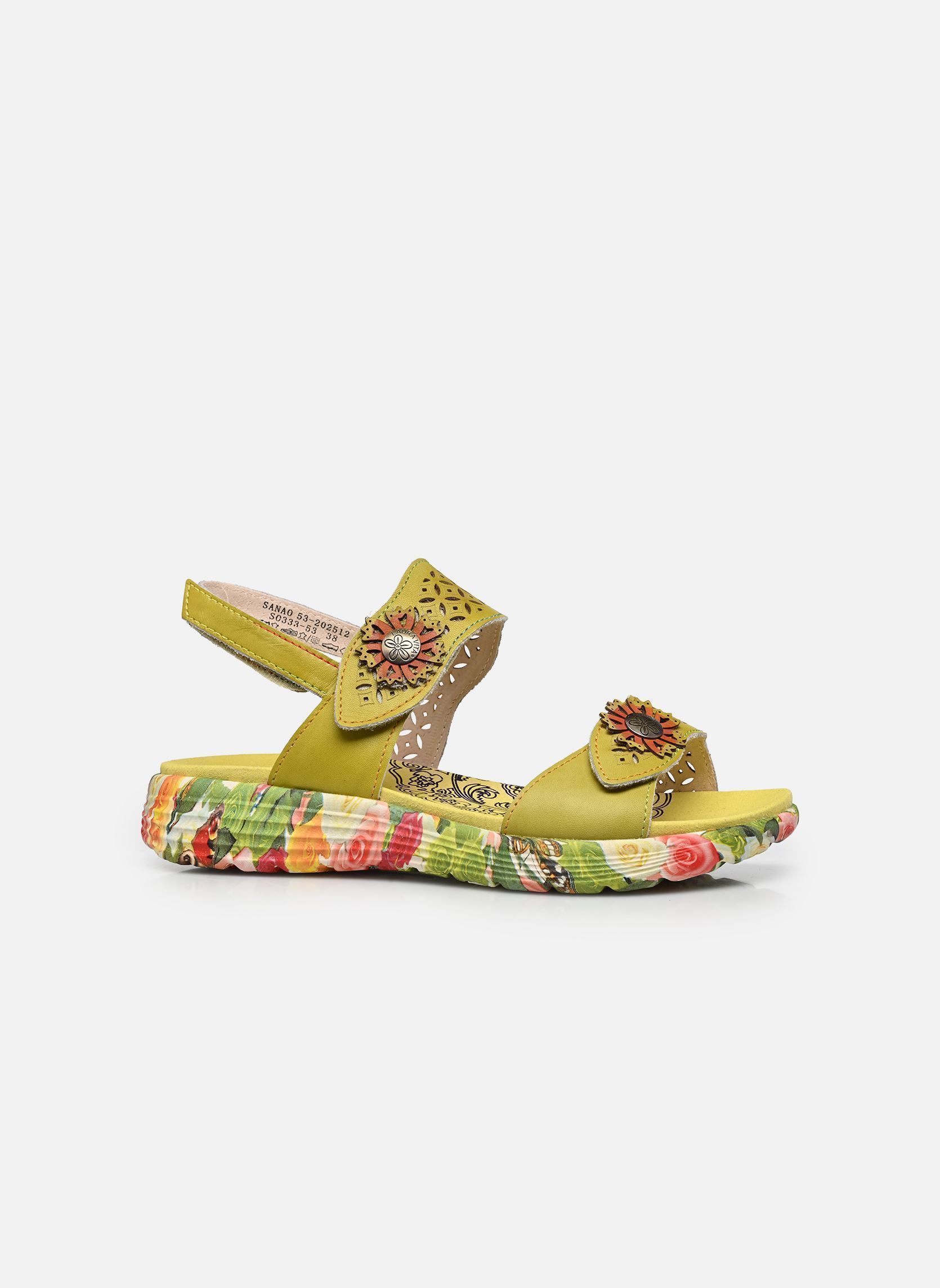 Keil- und Plateausandalen SANAO 53 damen gelb Laura Vita Keil- und Plateausandalen SANAO 53 damen gelb Anis