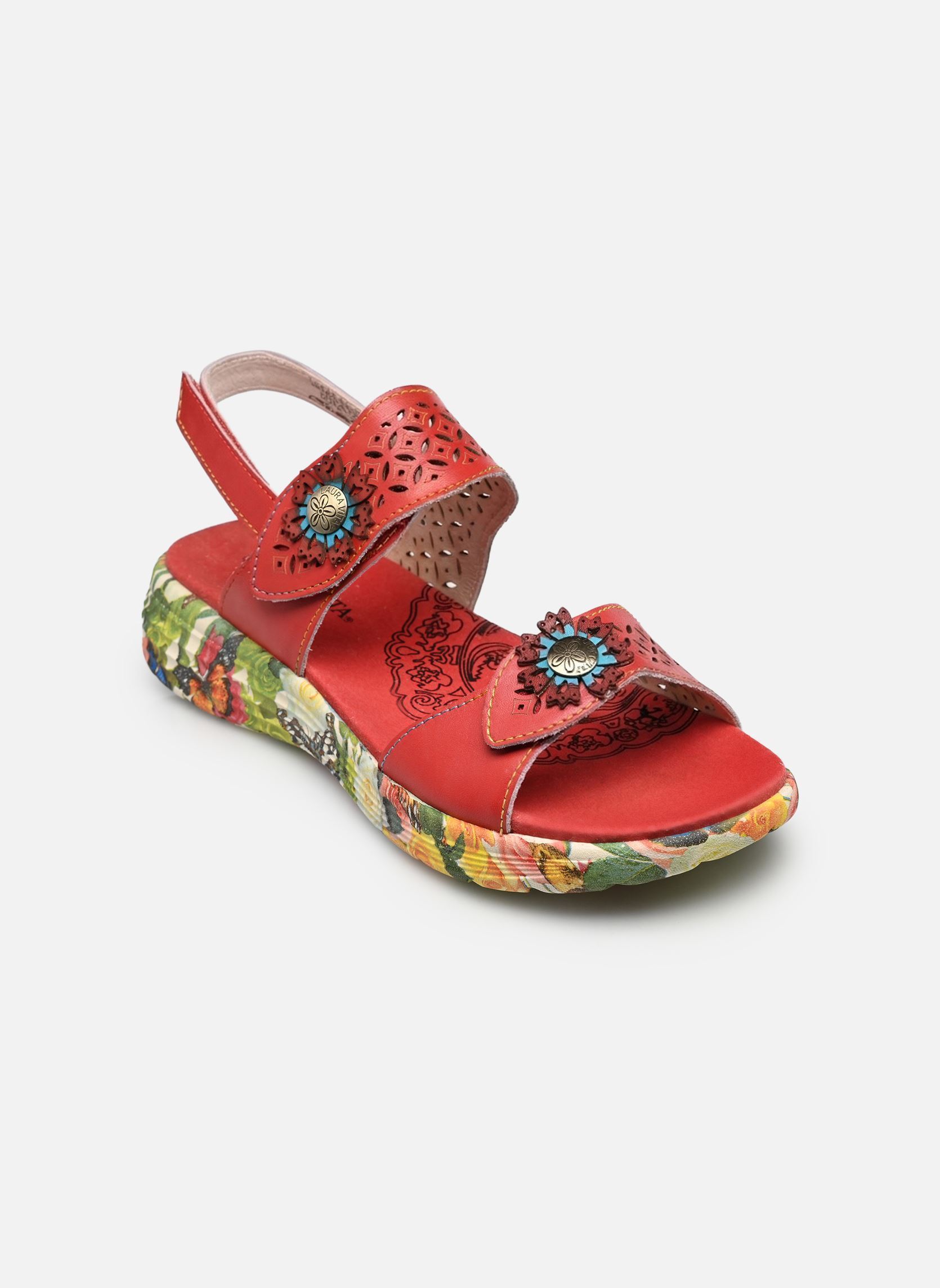 Sandales compensées et plateformes SANAO 53 femme rouge Laura Vita Sandales compensées et plateformes SANAO 53 femme rouge Rouge