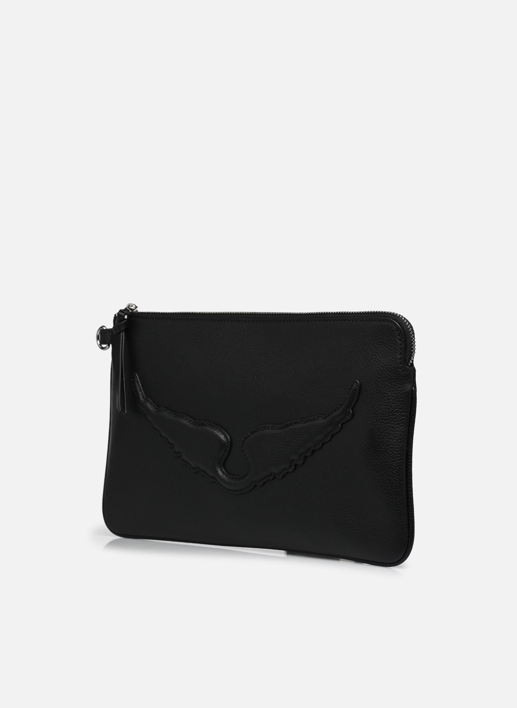 Clutches ANGEL POUCH GRAINED LEATHER damen schwarz Zadig & Voltaire Clutches ANGEL POUCH GRAINED LEATHER damen schwarz Black