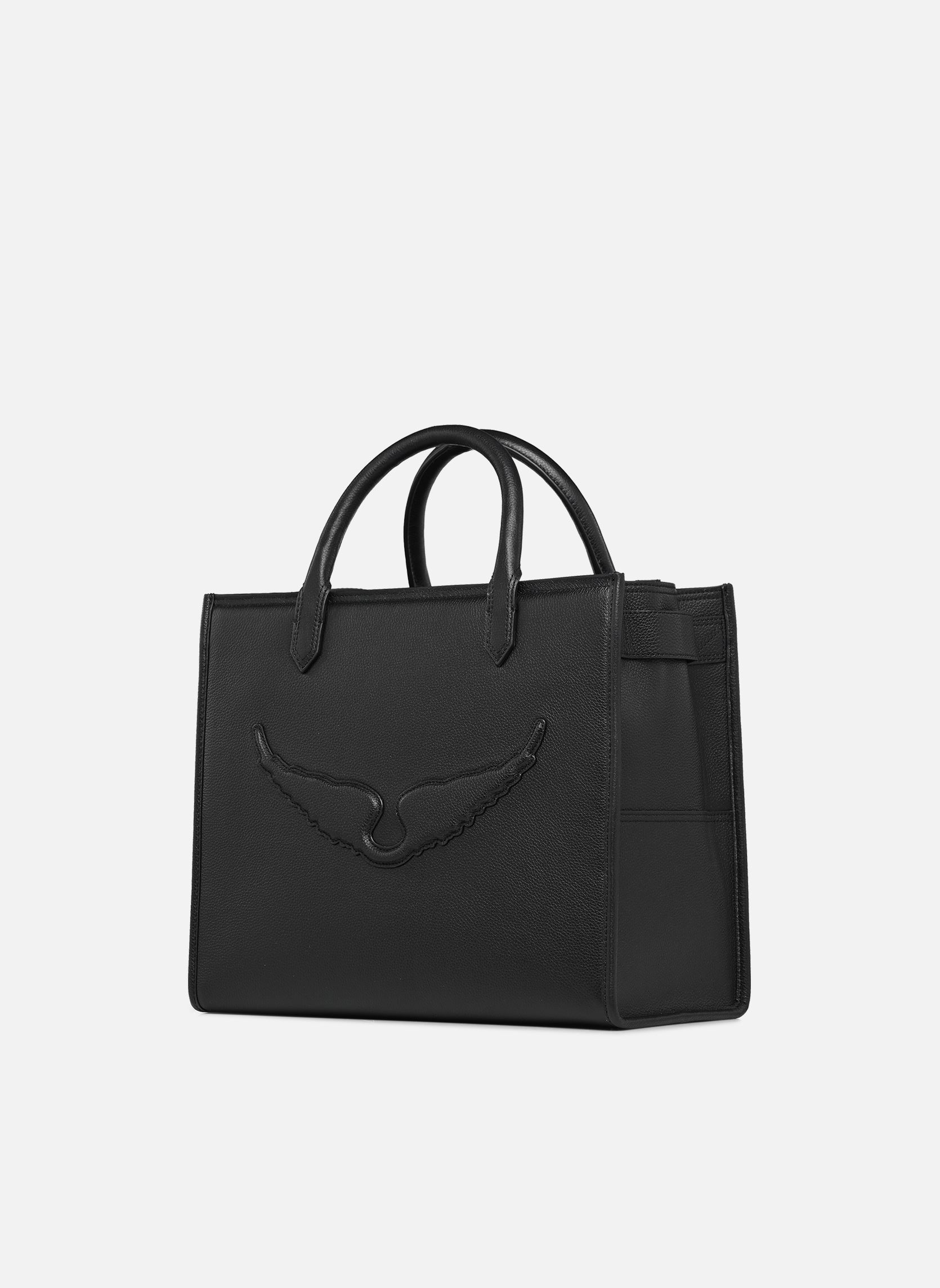 Cabas ANGEL TOTE GRAINED LEATHER femme noir Zadig & Voltaire Cabas ANGEL TOTE GRAINED LEATHER femme noir BLACK