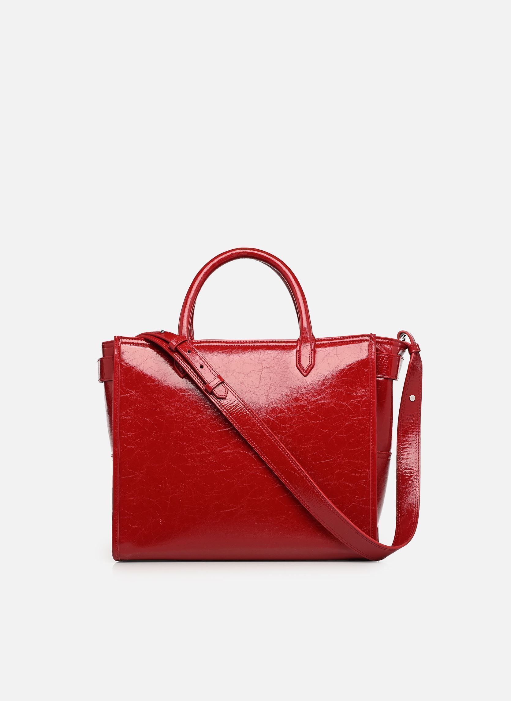 Cabas ANGEL TOTE WRINKLED PATENT femme rouge Zadig & Voltaire Cabas ANGEL TOTE WRINKLED PATENT femme rouge POWER