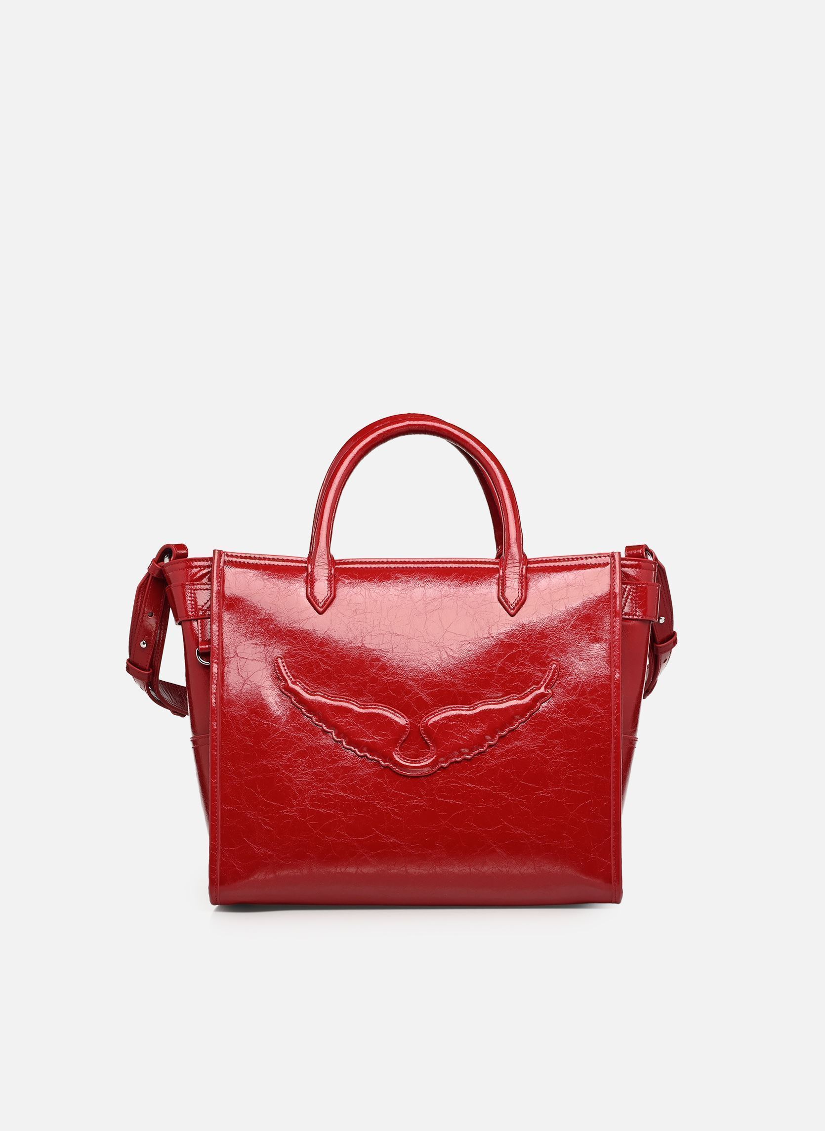 Cabas ANGEL TOTE WRINKLED PATENT femme rouge Zadig & Voltaire Cabas ANGEL TOTE WRINKLED PATENT femme rouge POWER