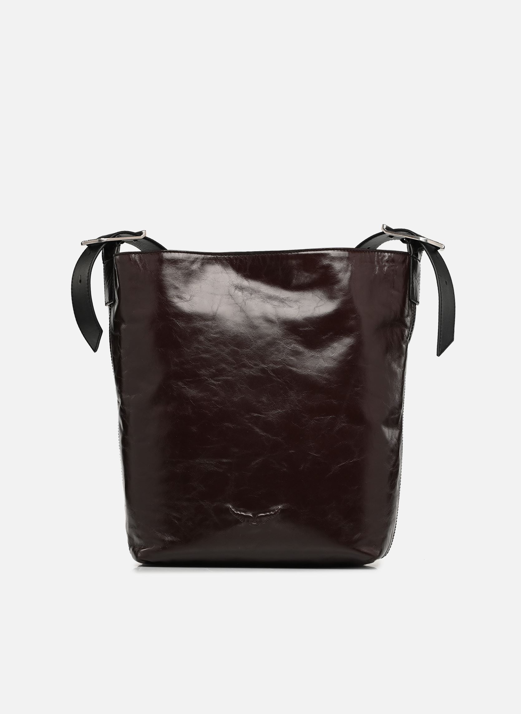 Sacs bandoulière JANE HOBO VINTAGE PATENT femme marron Zadig & Voltaire Sacs bandoulière JANE HOBO VINTAGE PATENT femme marron BROWNIE